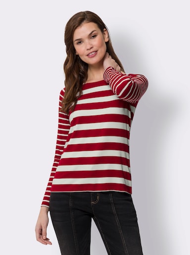 heine Gestreept shirt - rood/ecru gestreept