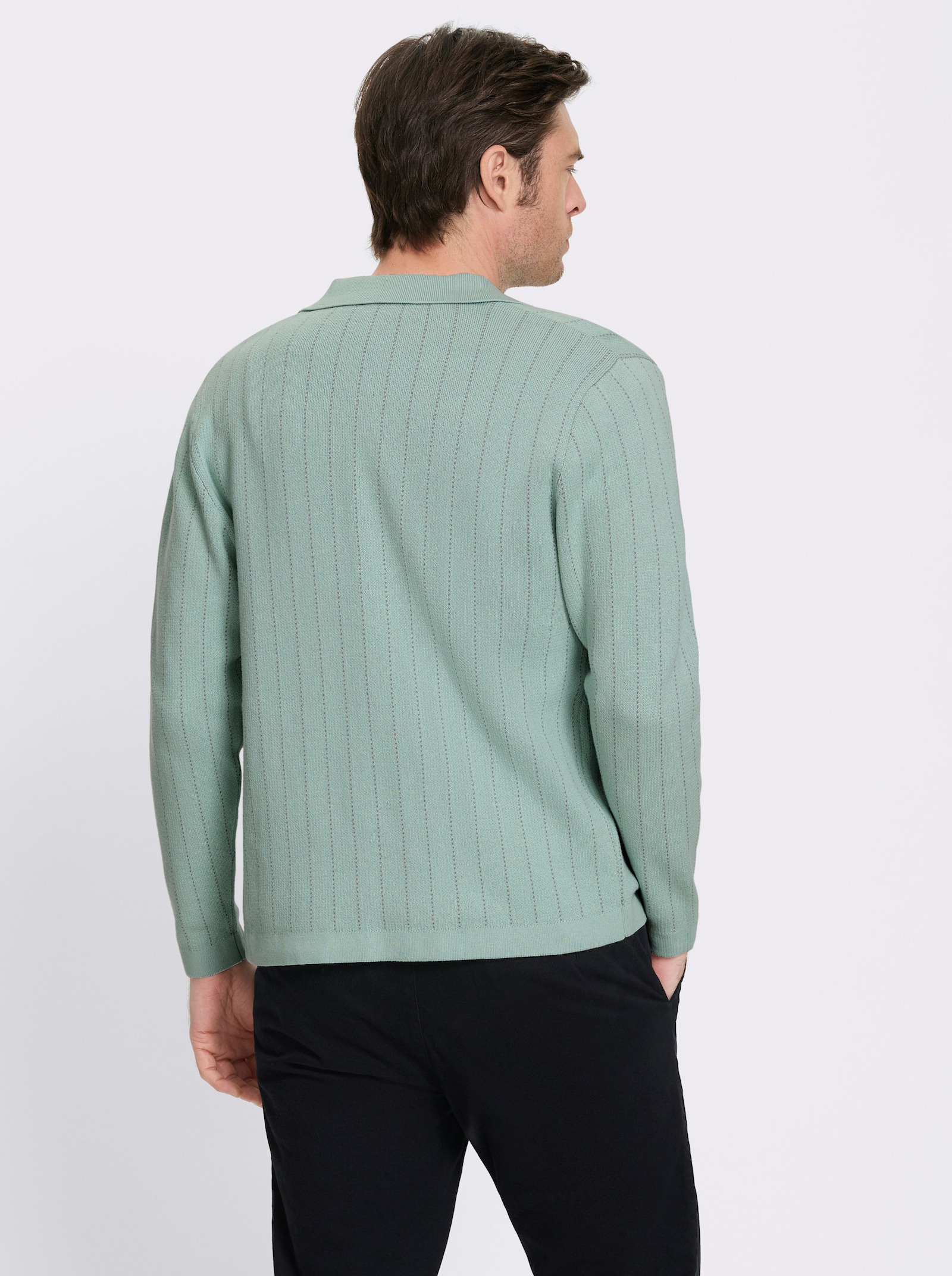 Marco Donati Strickjacke mit Jacquard-Muster, Baumwolle - kalkmint