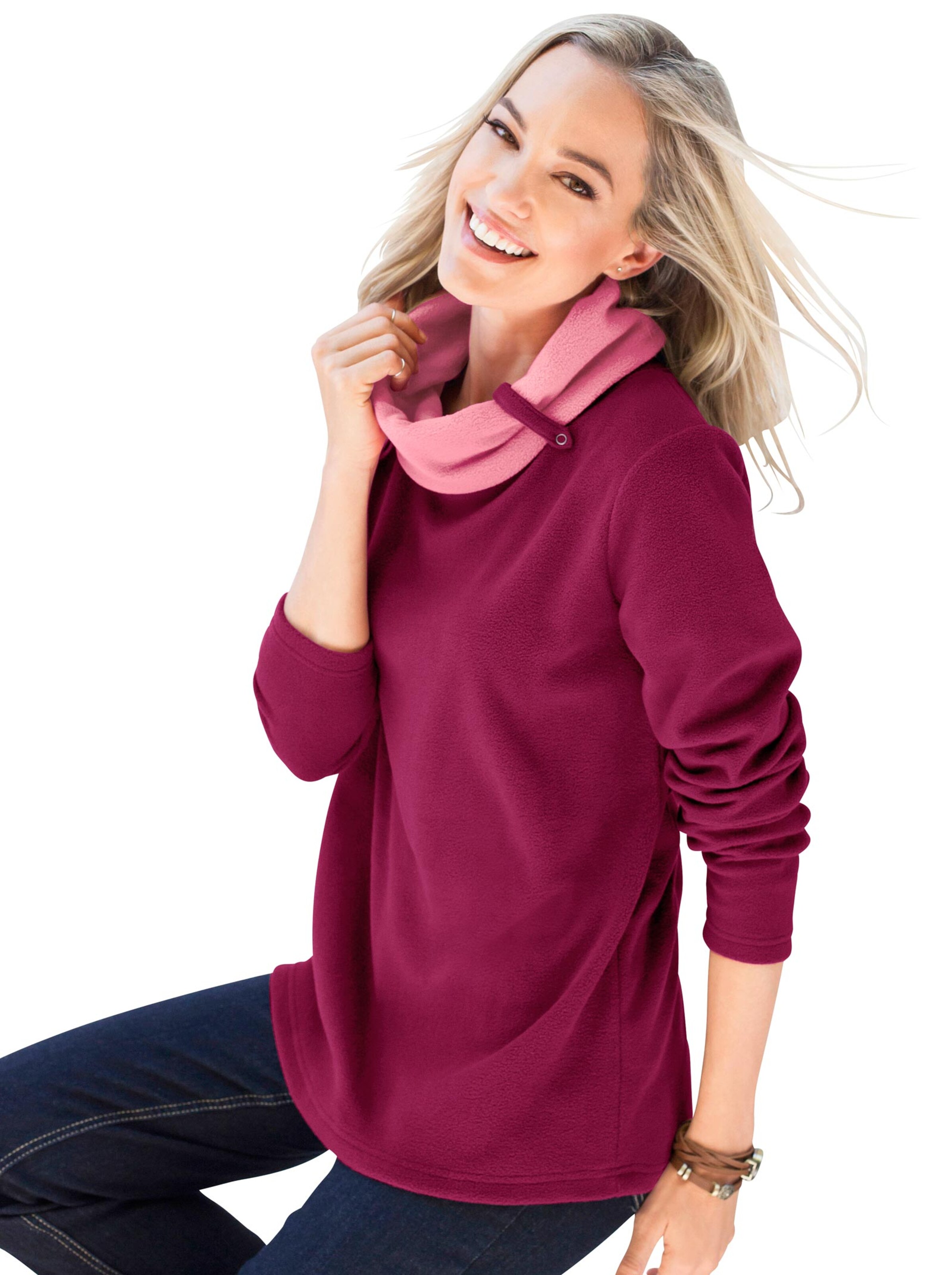 Fleece-Shirt - fuchsia-rosé