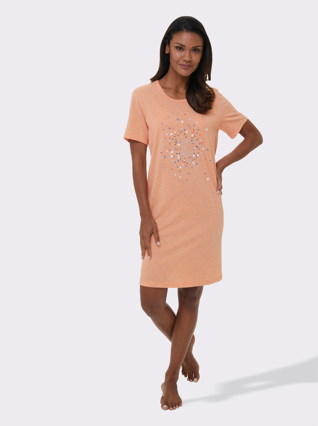 wäschepur Sleepshirts - mint-meliert + orange-meliert