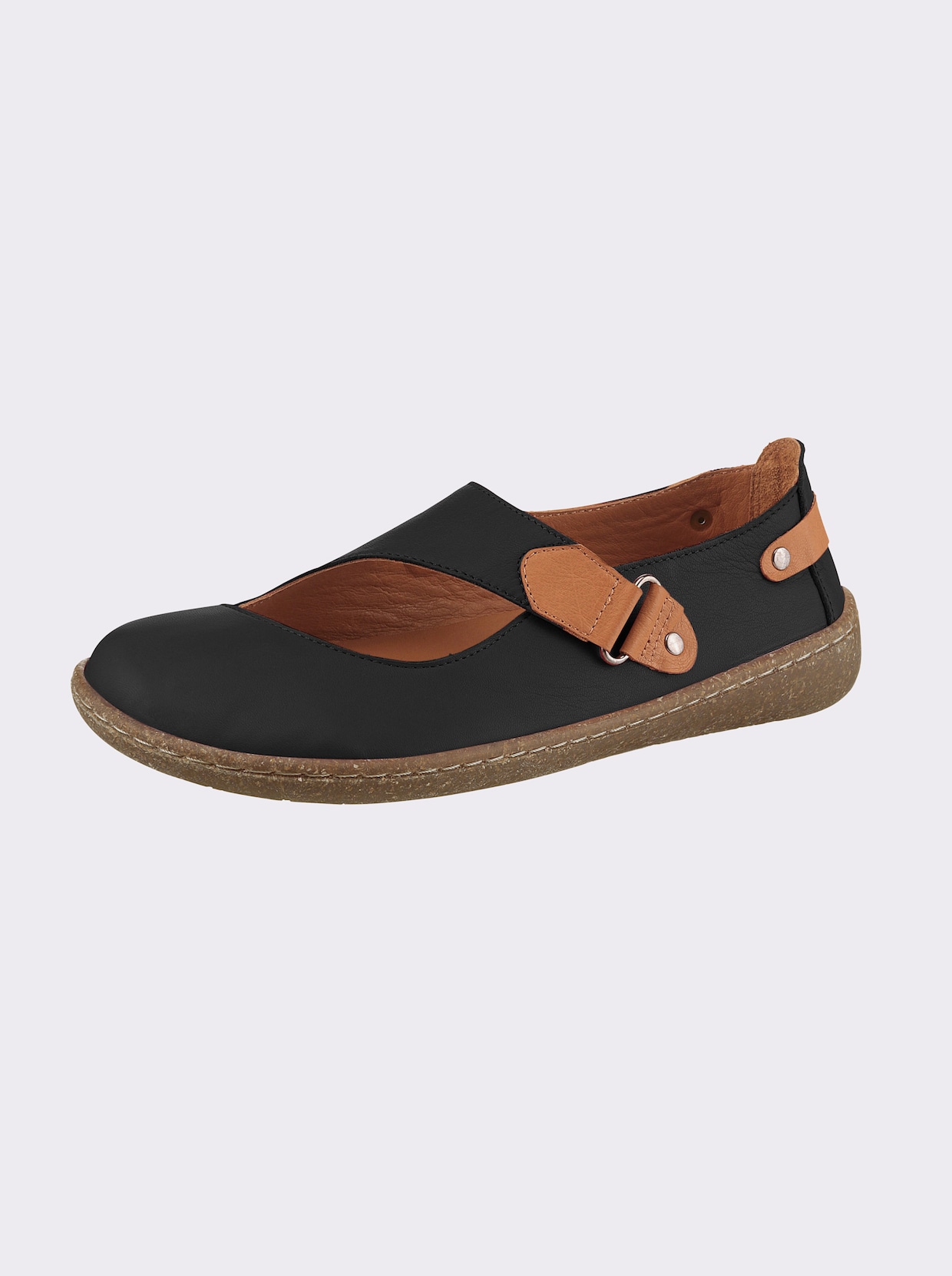 Gemini Slipper aus Leder - schwarz