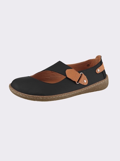 Gemini Slipper aus Leder - schwarz