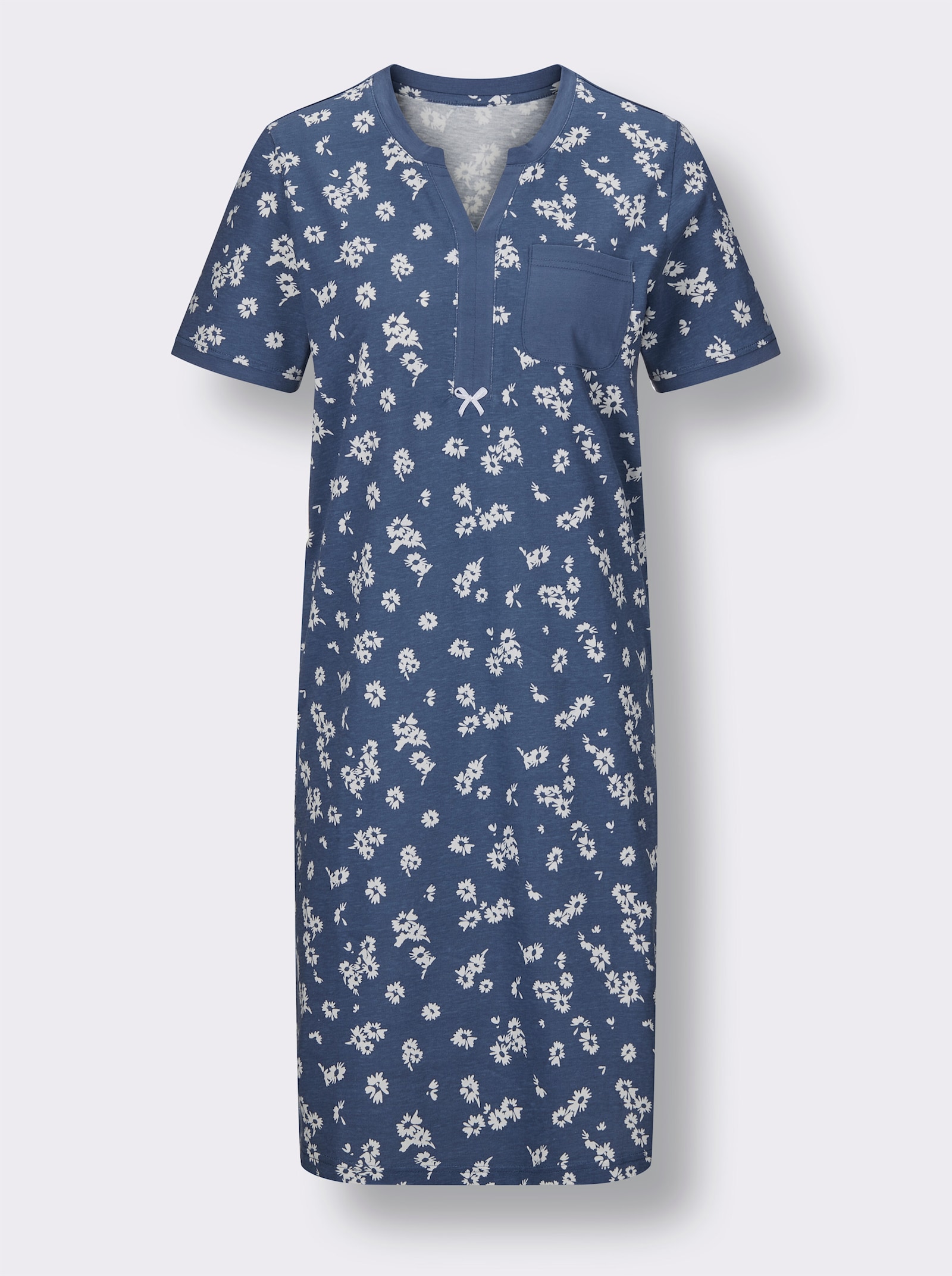 wäschepur Slaapshirts - jeansblauw/ecru bedrukt + jeansblauw