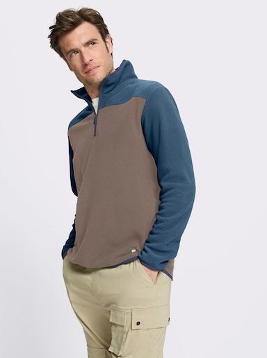 Catamaran Sports Fleeceshirt mit kontrastfarbigen Details - rauchblau