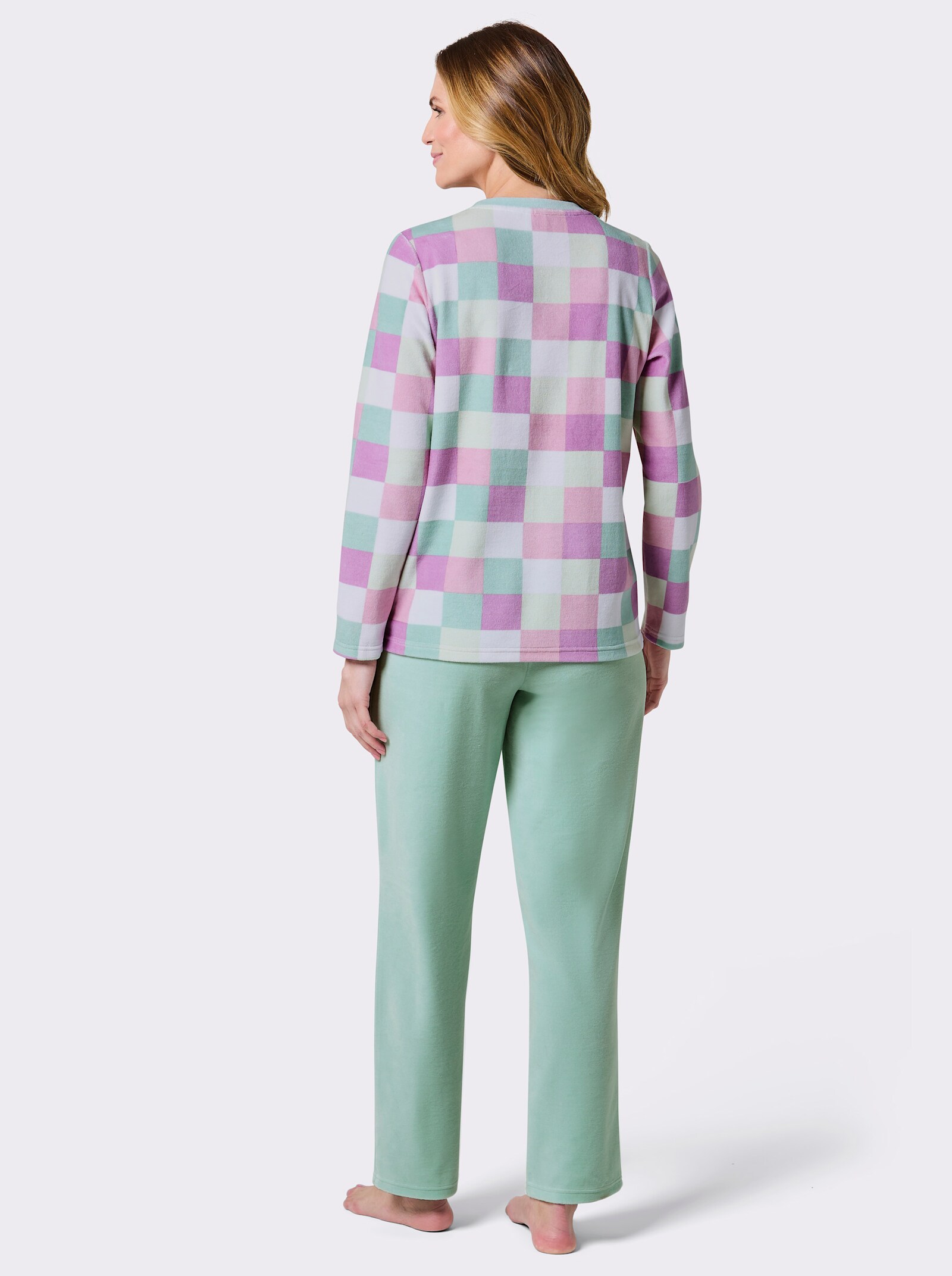 wäschepur Schlafanzug mit Print - kalkmint-rosé-bedruckt