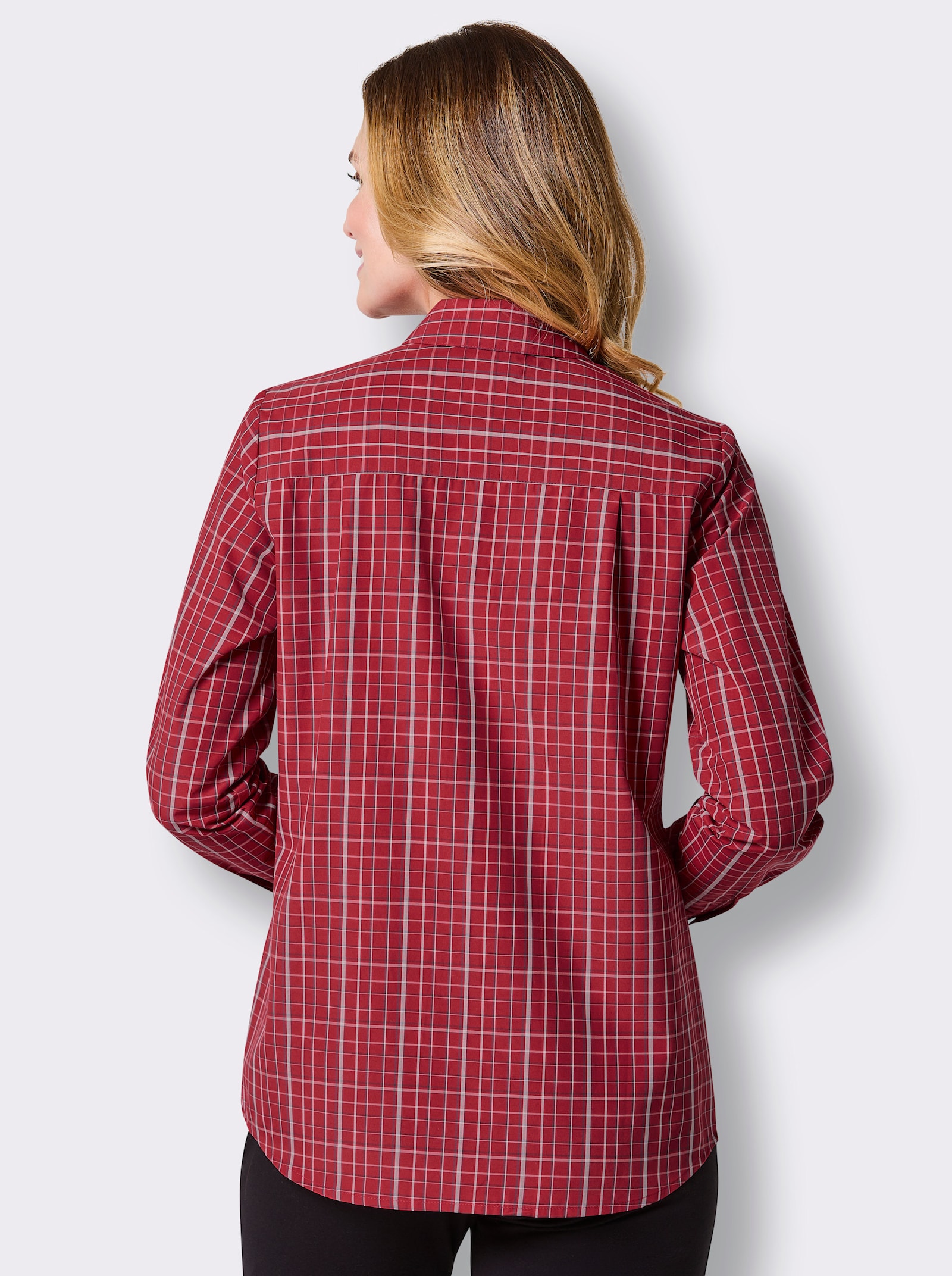 Catamaran Sports Funktionsbluse mit Krempelärmel - rot-kariert