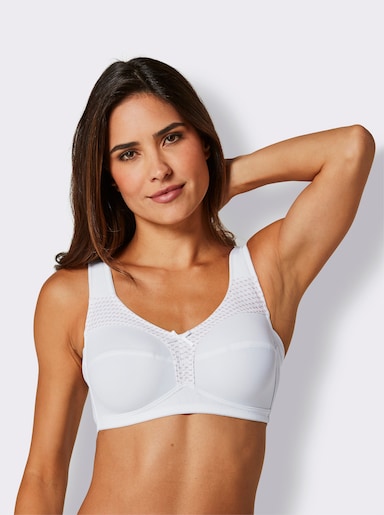 Entlastungs-BH ohne Bügel mit bedruckter Blende - weiß