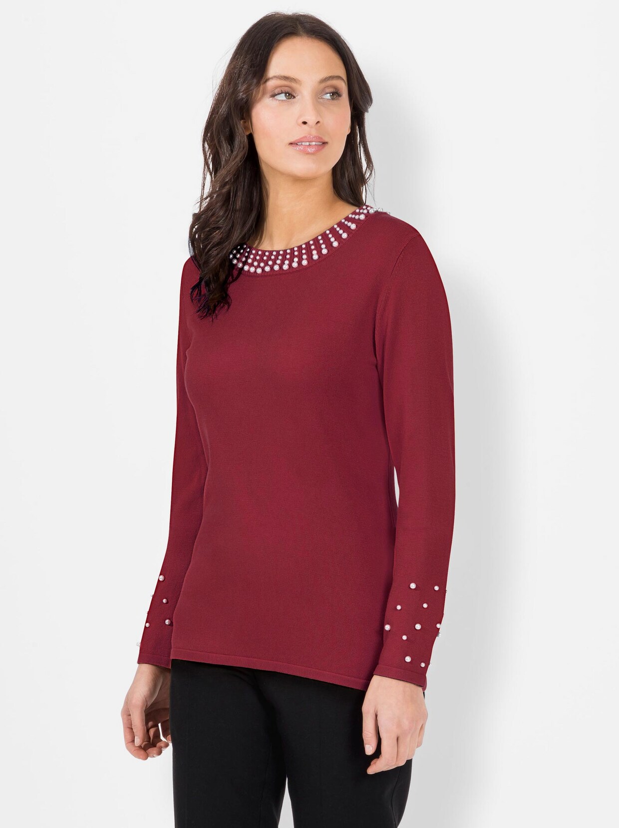 Feinstrickpullover - kirsche
