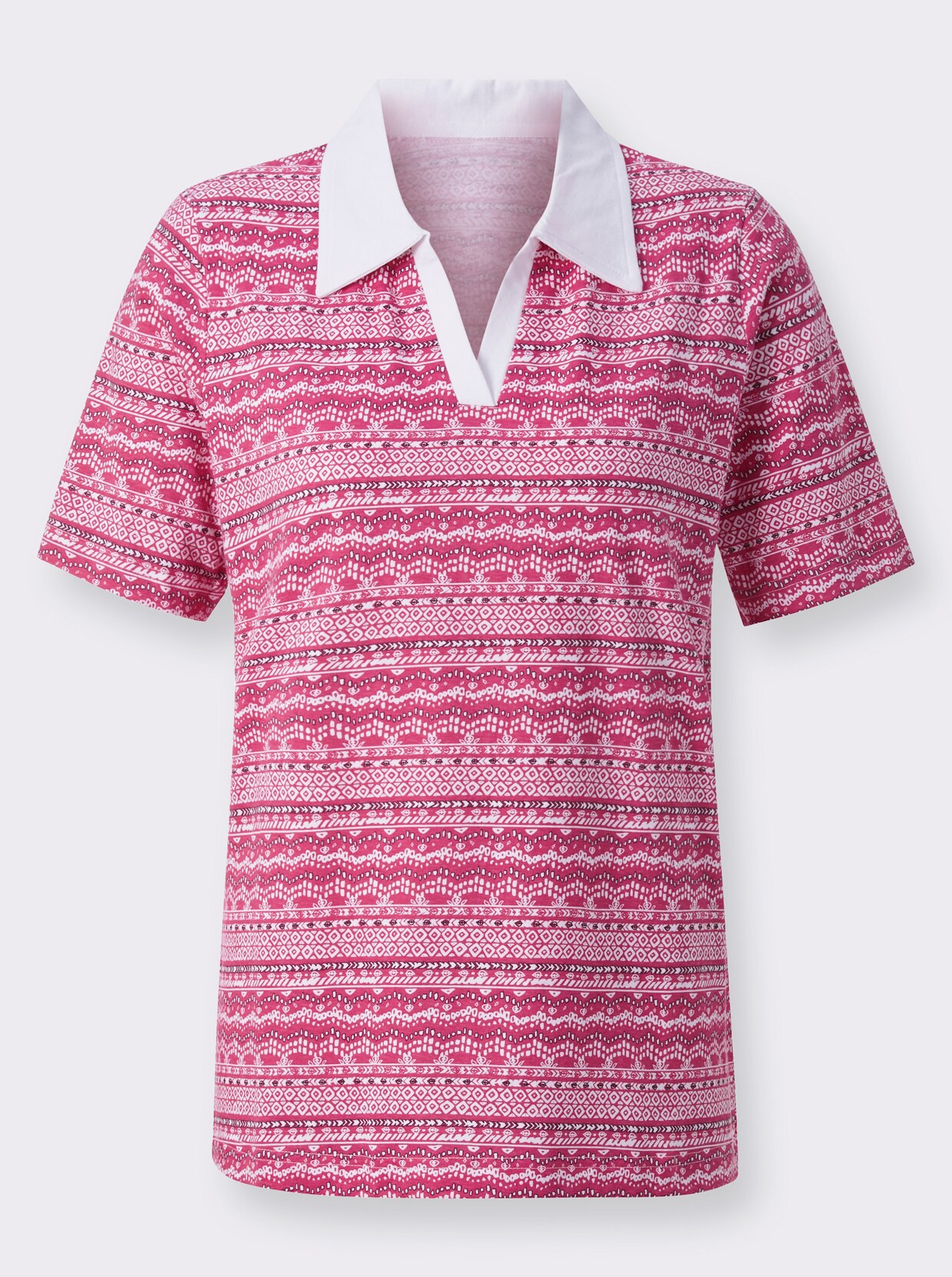 Poloshirt - fuchsia-bedruckt