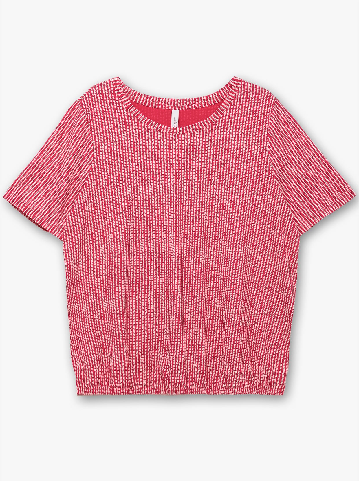 sheego Kurzarmshirt - magenta-gemustert