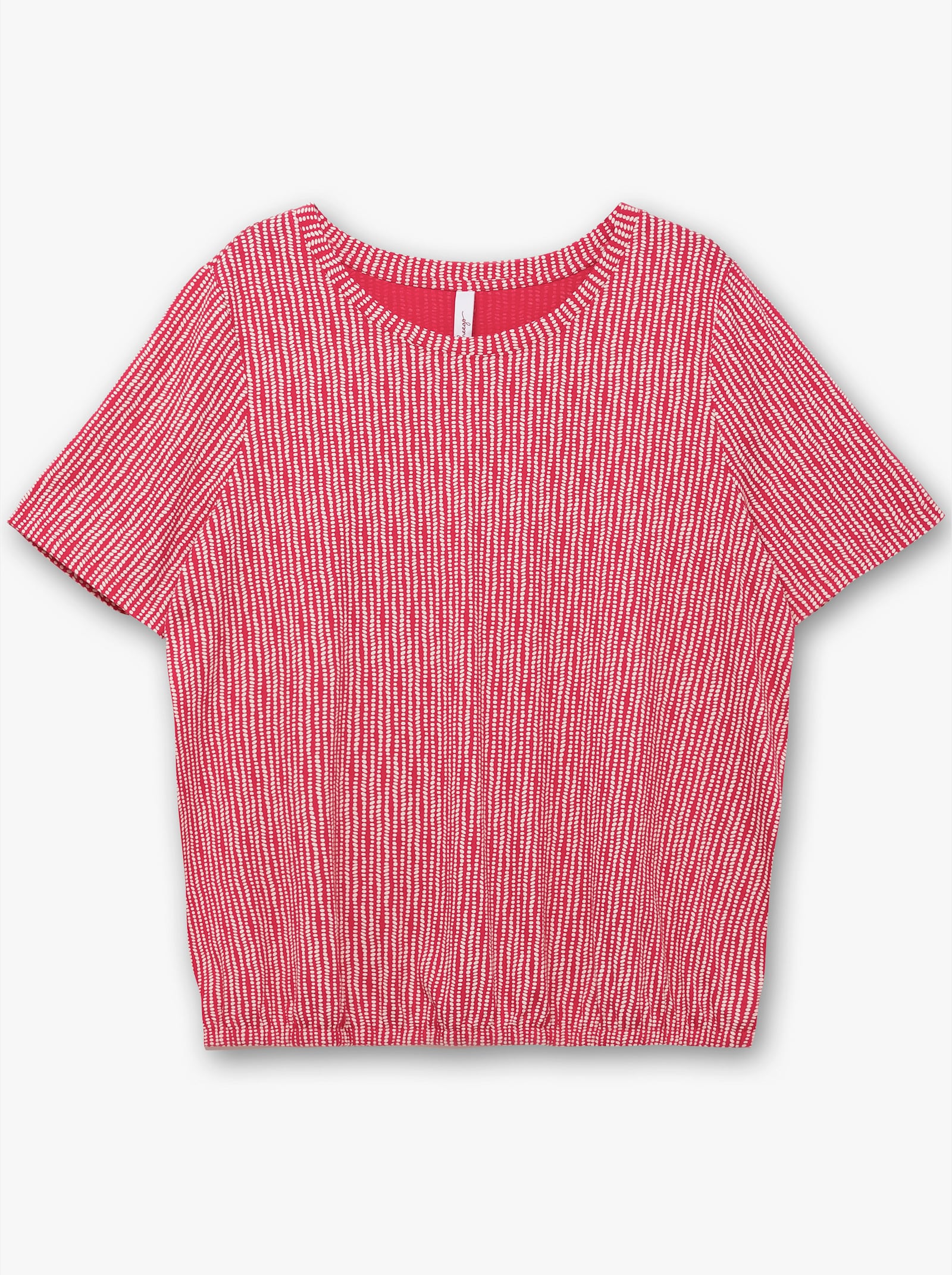 sheego Kurzarmshirt mit Minimal-Alloverdruck und Gummizugbund - magenta-gemustert