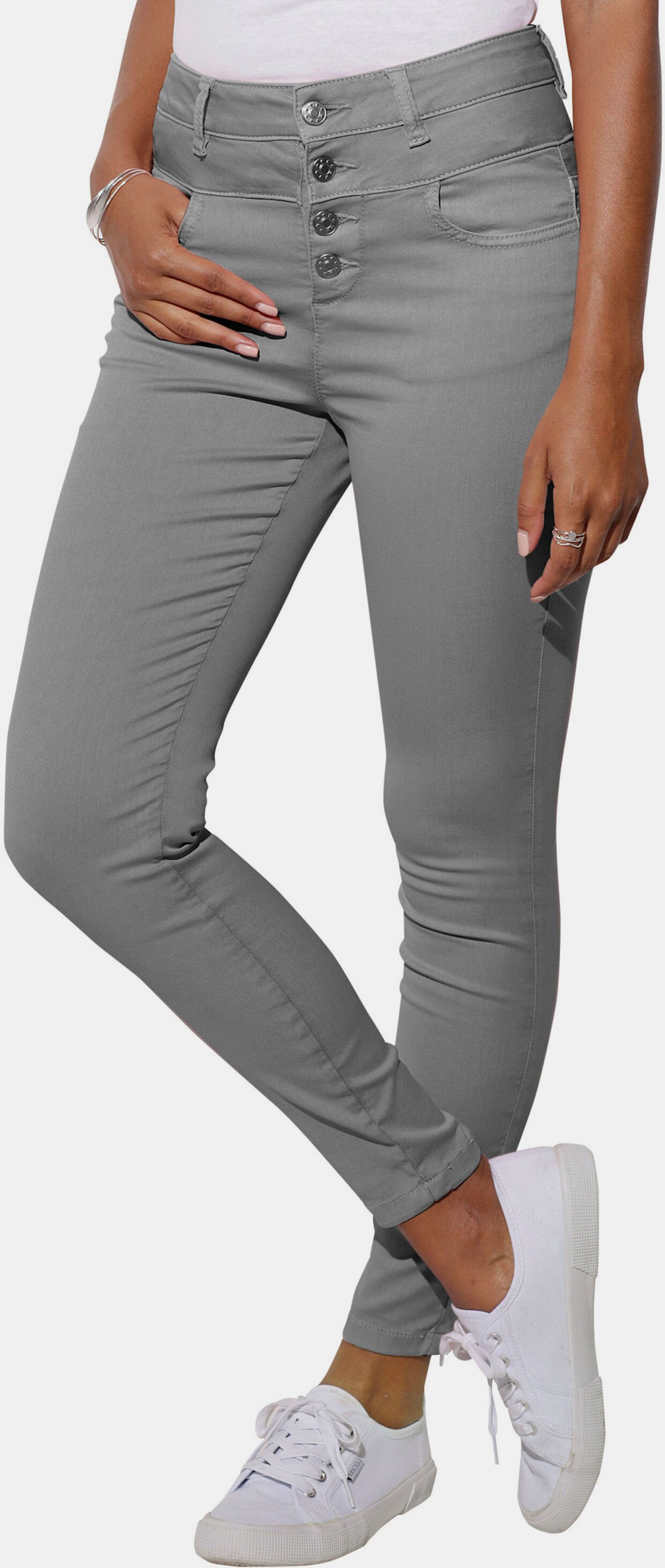 LASCANA High-waist-Jeans - grau