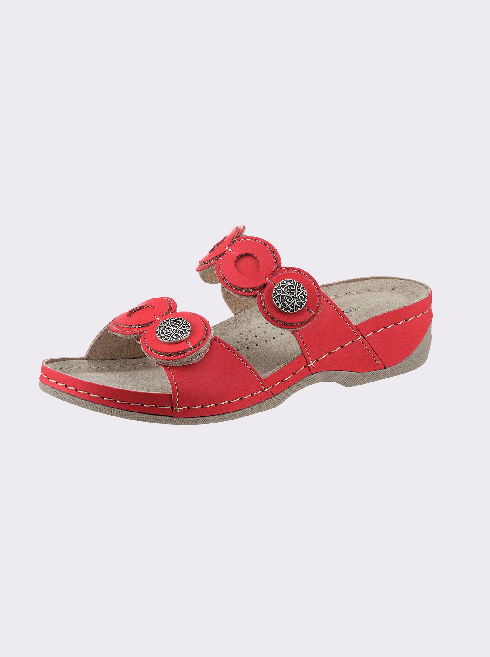 Waldläufer Pantolette mit gepolsterter Laufsohle - rot