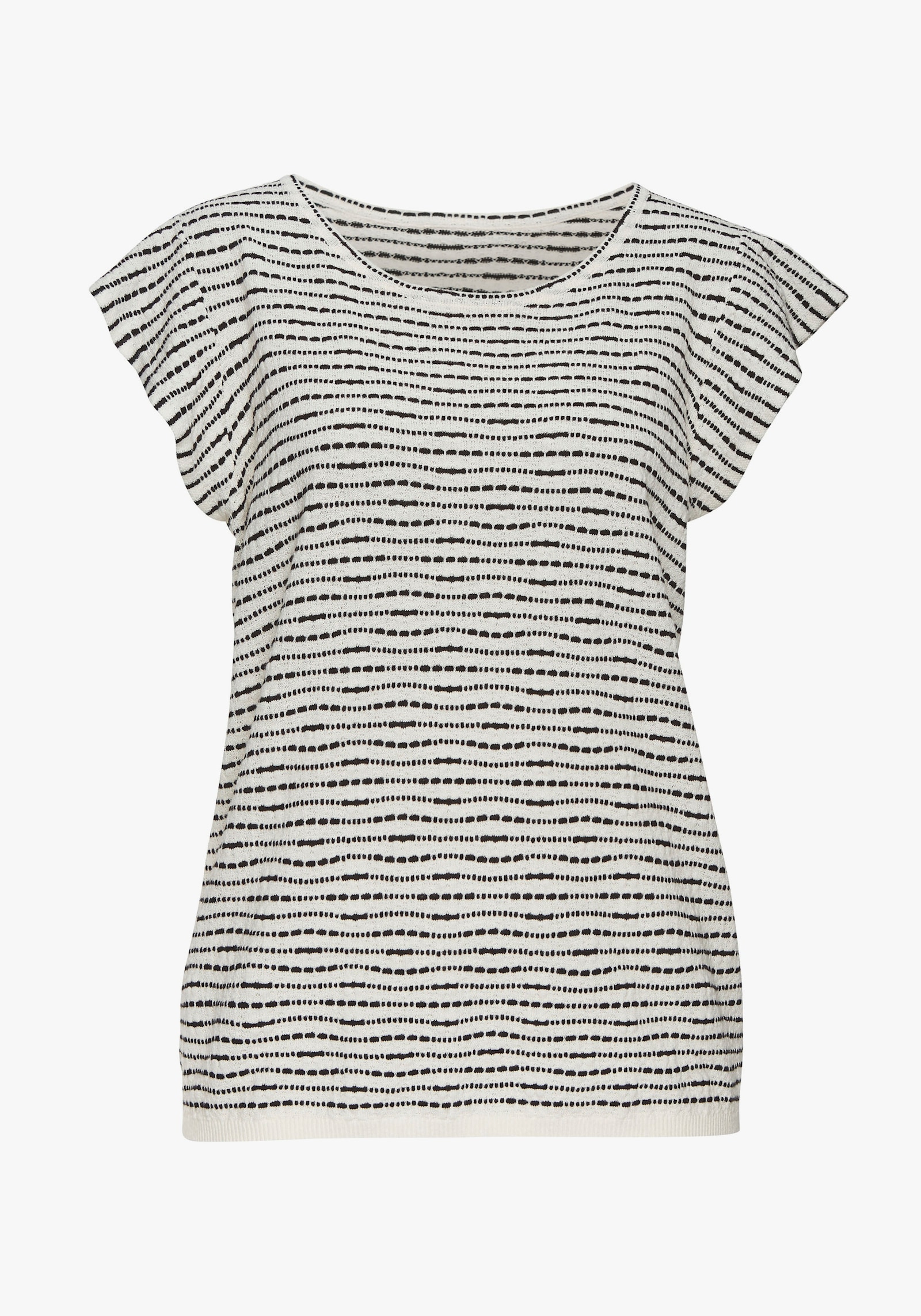 Vivance T-shirt à encolure ronde - crème-noir