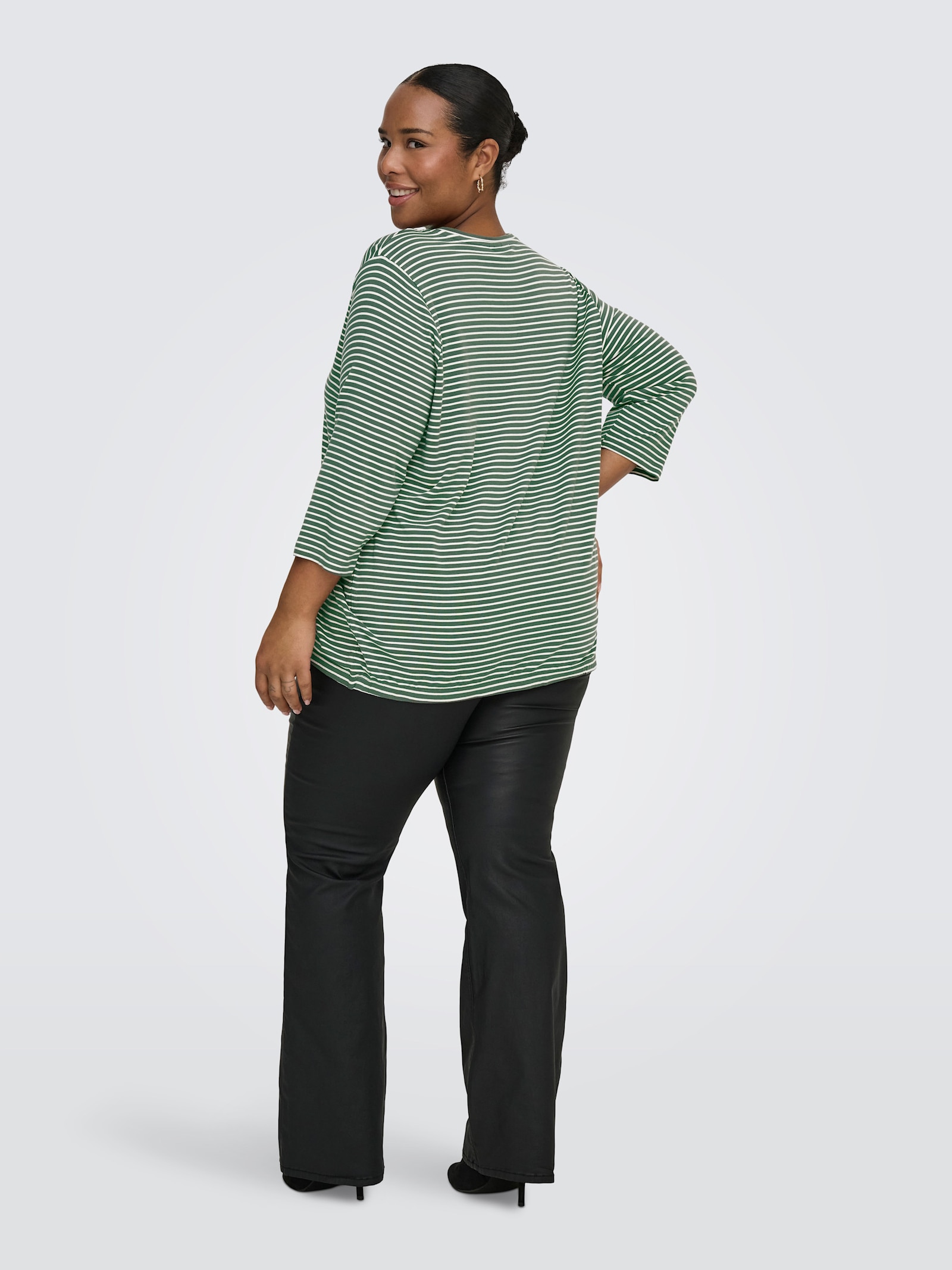 ONLY CARMAKOMA 3/4-Arm-Shirt - laurel wreath stripes:cloud dancer