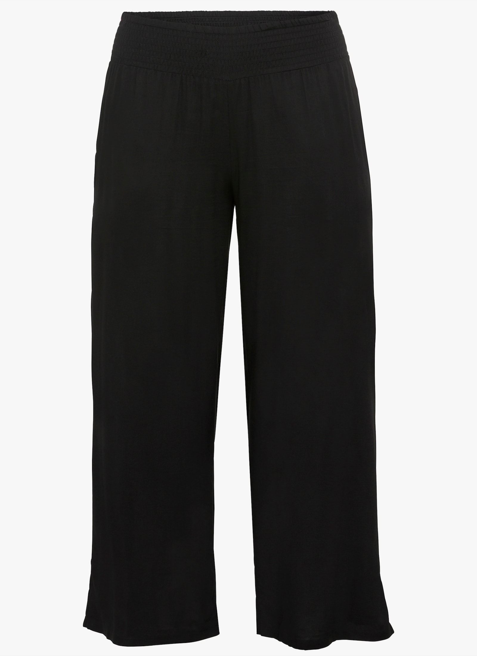 sheego Comfortbroek met wijde pijpen - zwart