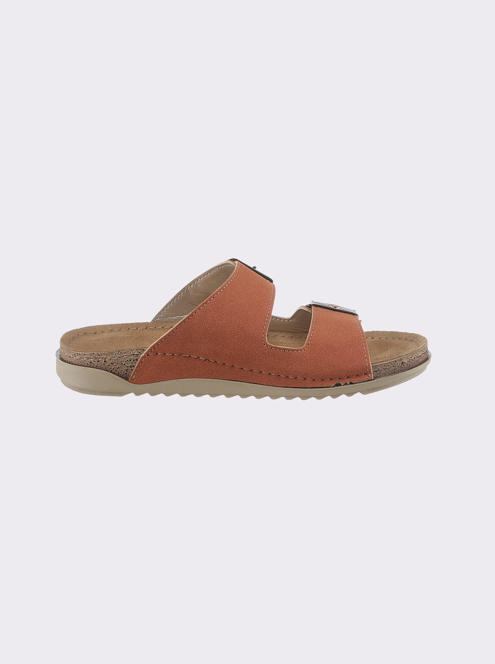 Fischer Pantolette aus weichem Leder gearbeitet - camel
