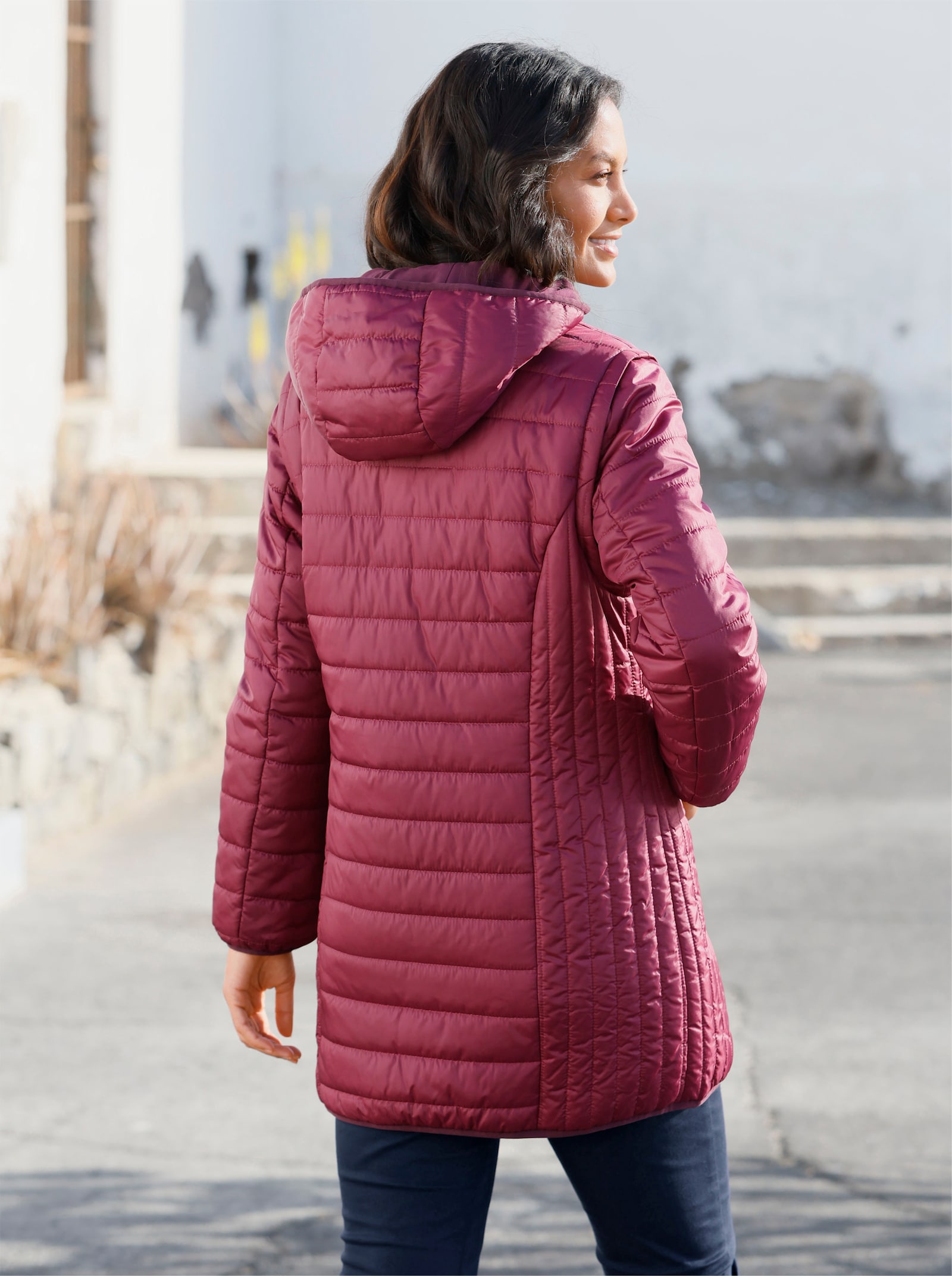 Longjacke mit Wendefunktion - bordeaux