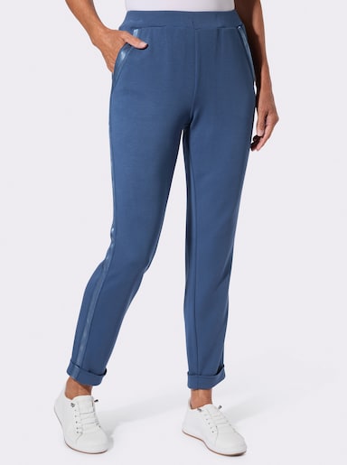 Jogg Pants mit Ripsband-Verzierung - jeansblau