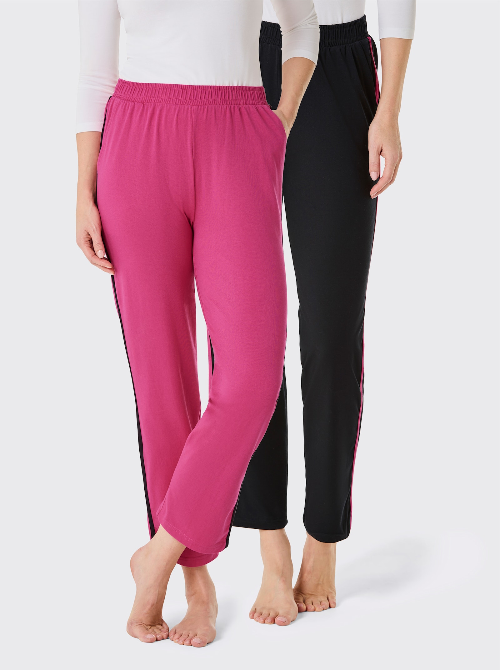 feel good Hosen - schwarz + fuchsia