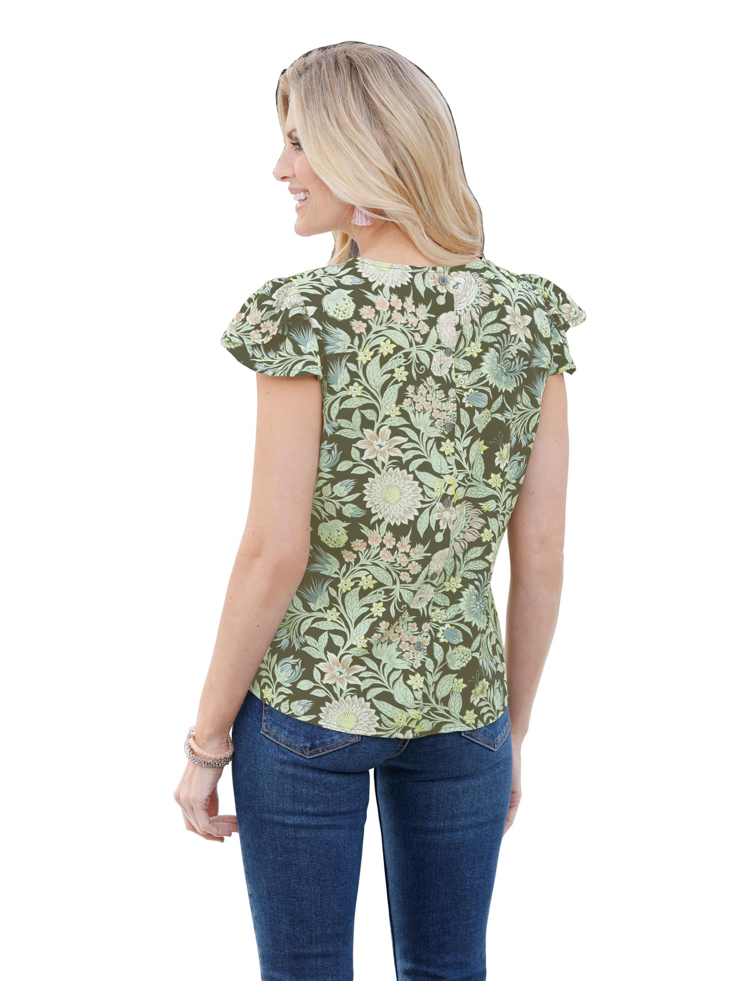 Tunika - rauchblau-gemustert