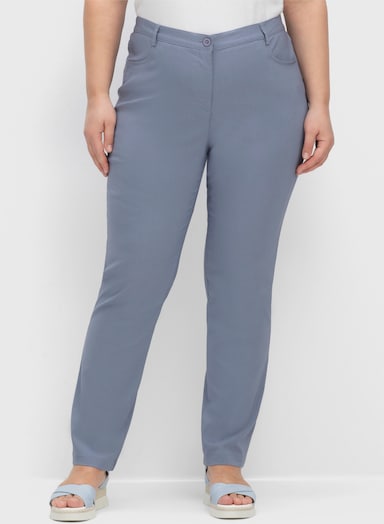 Bengalinhose mit Schmetterlings-Stickerei - taubenblau