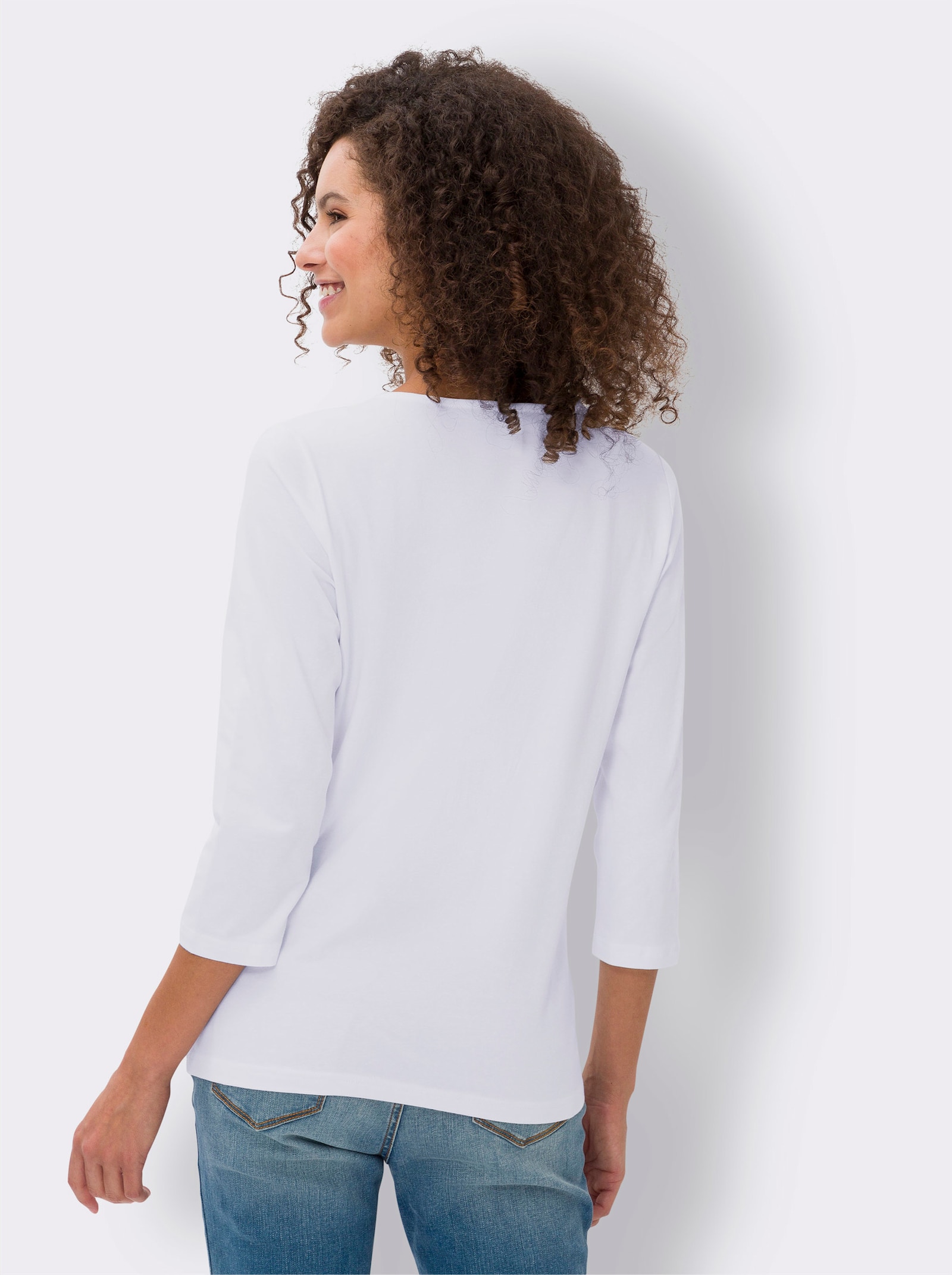 heine 3/4-Arm-Shirt mit Herz-Details - weiss