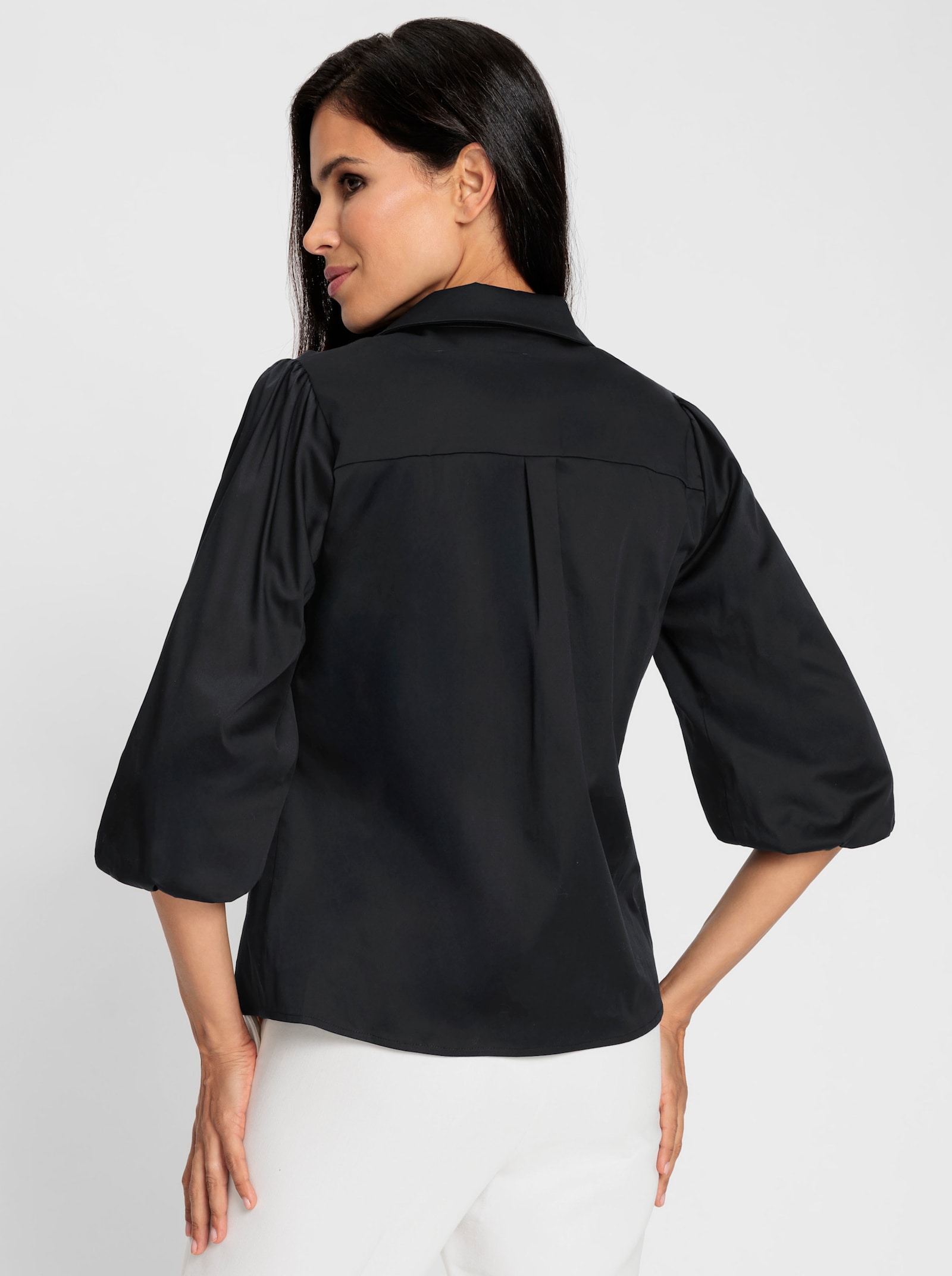 heine Hemdbluse mit Ballonärmeln - schwarz