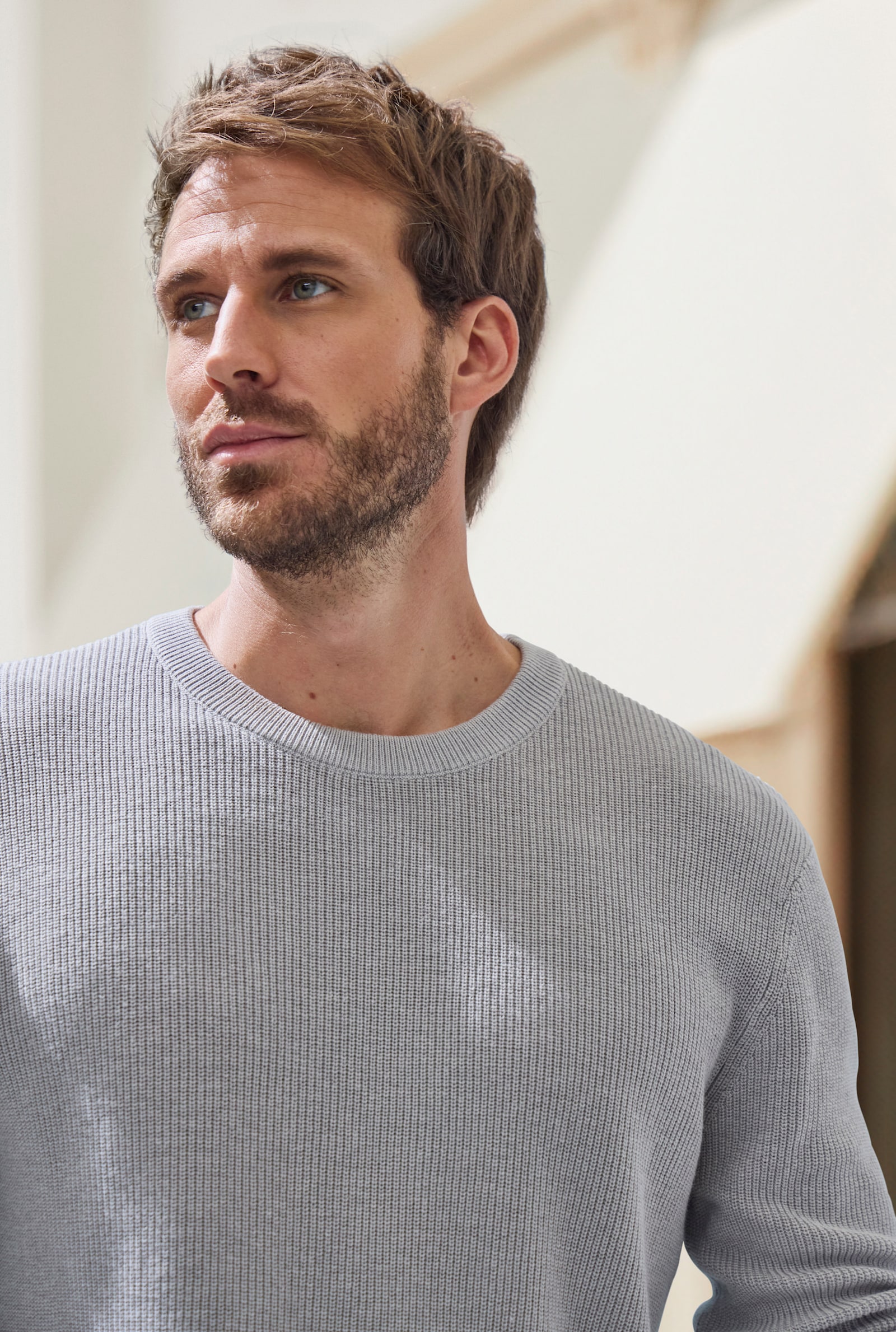 John Devin Strickpullover - hellgrau