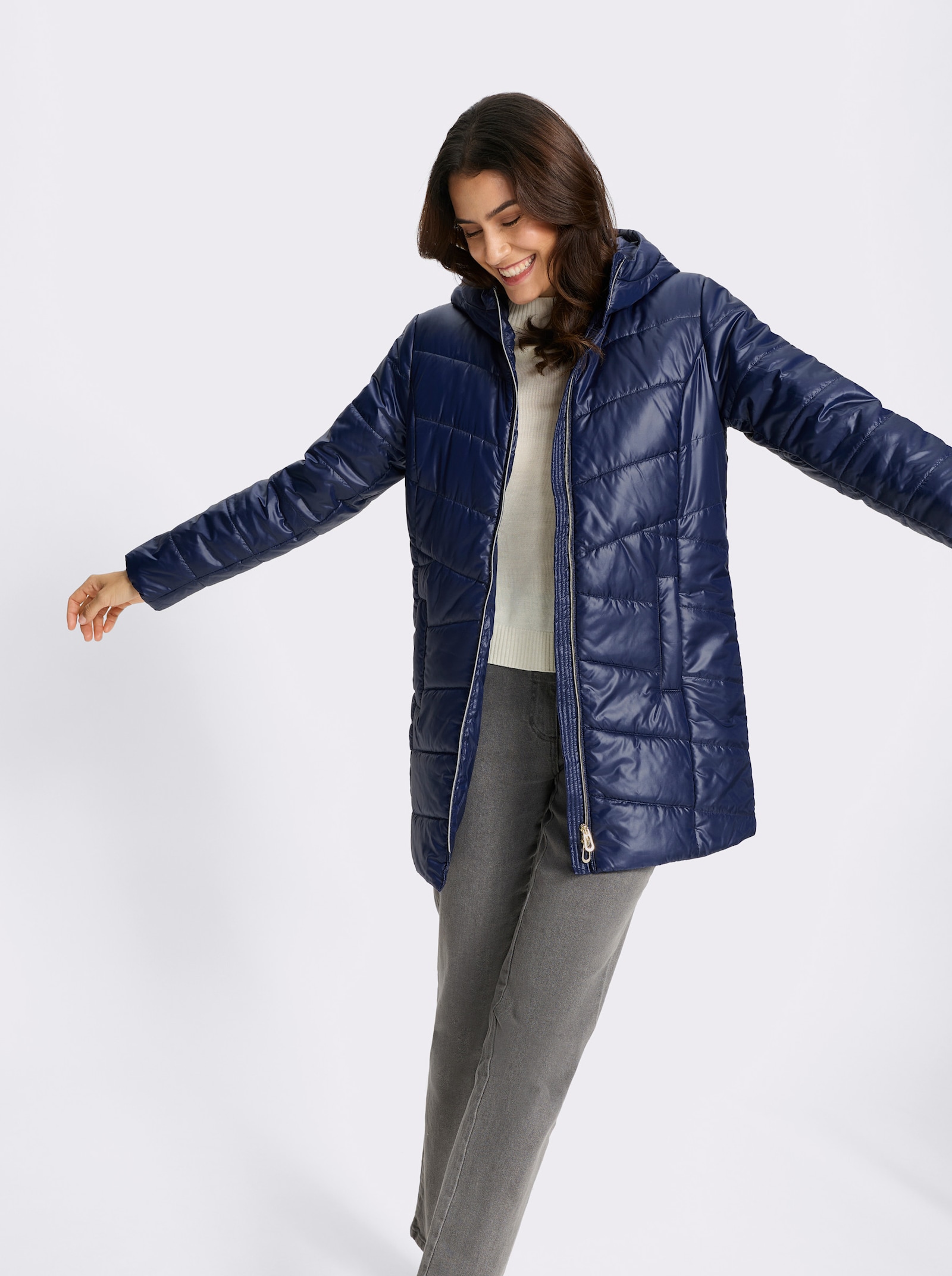 Longjacke mit Steppmuster - marine