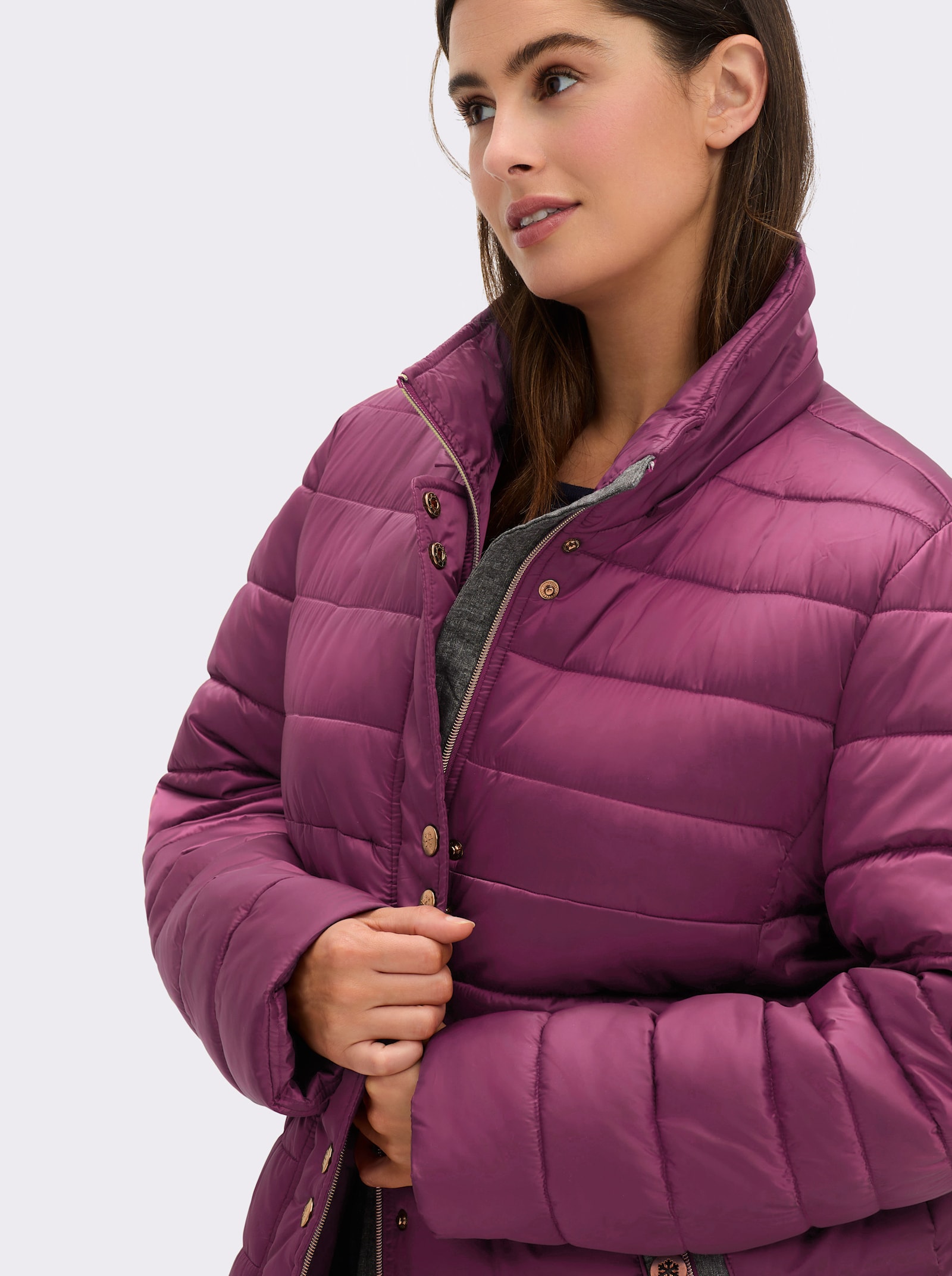 Steppjacke mit Pelz-Imitat - malve