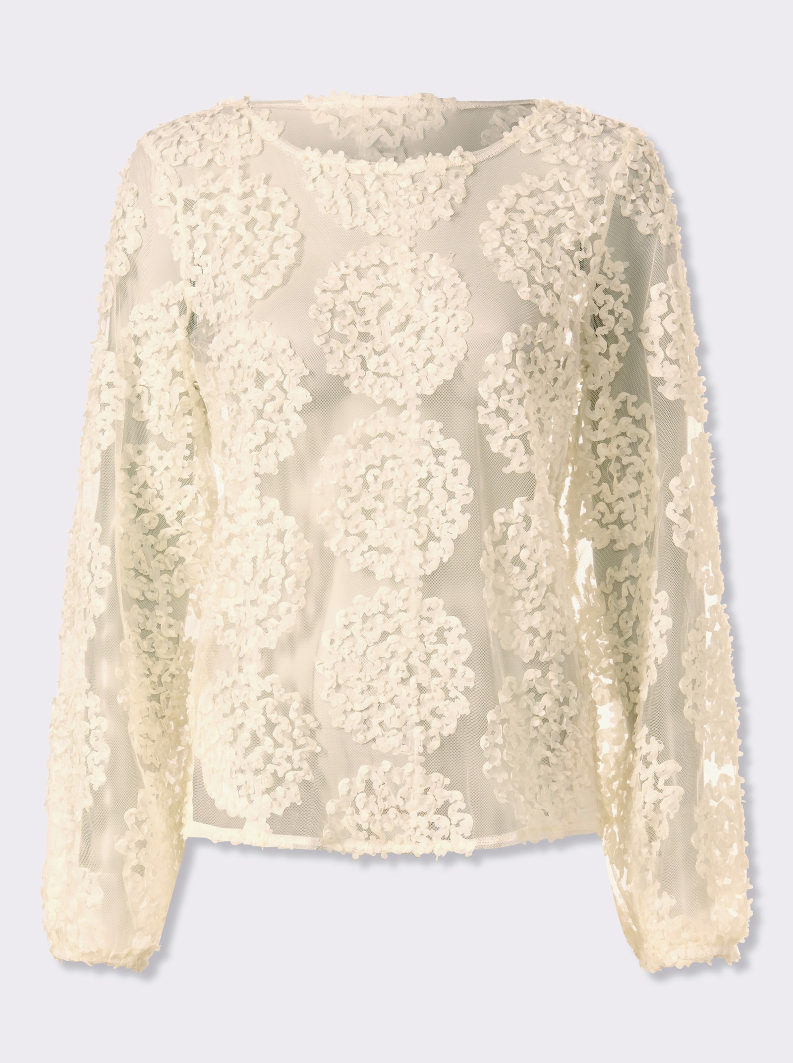 heine Spitzenshirt mit Ballon-Ärmeln - ecru