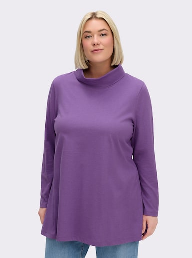 sheego Colshirt - paars gemêleerd