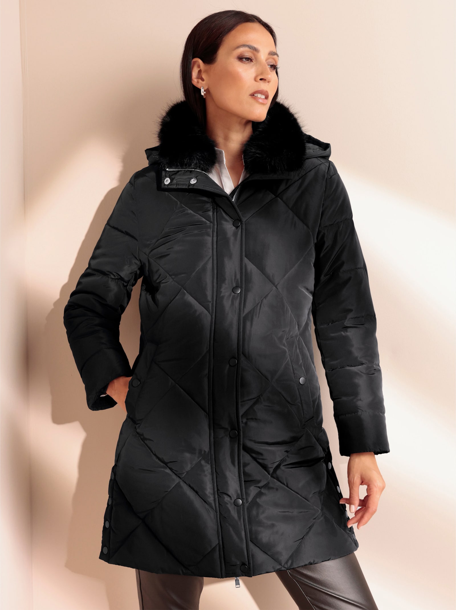heine Steppjacke mit Seitenschlitzen - schwarz