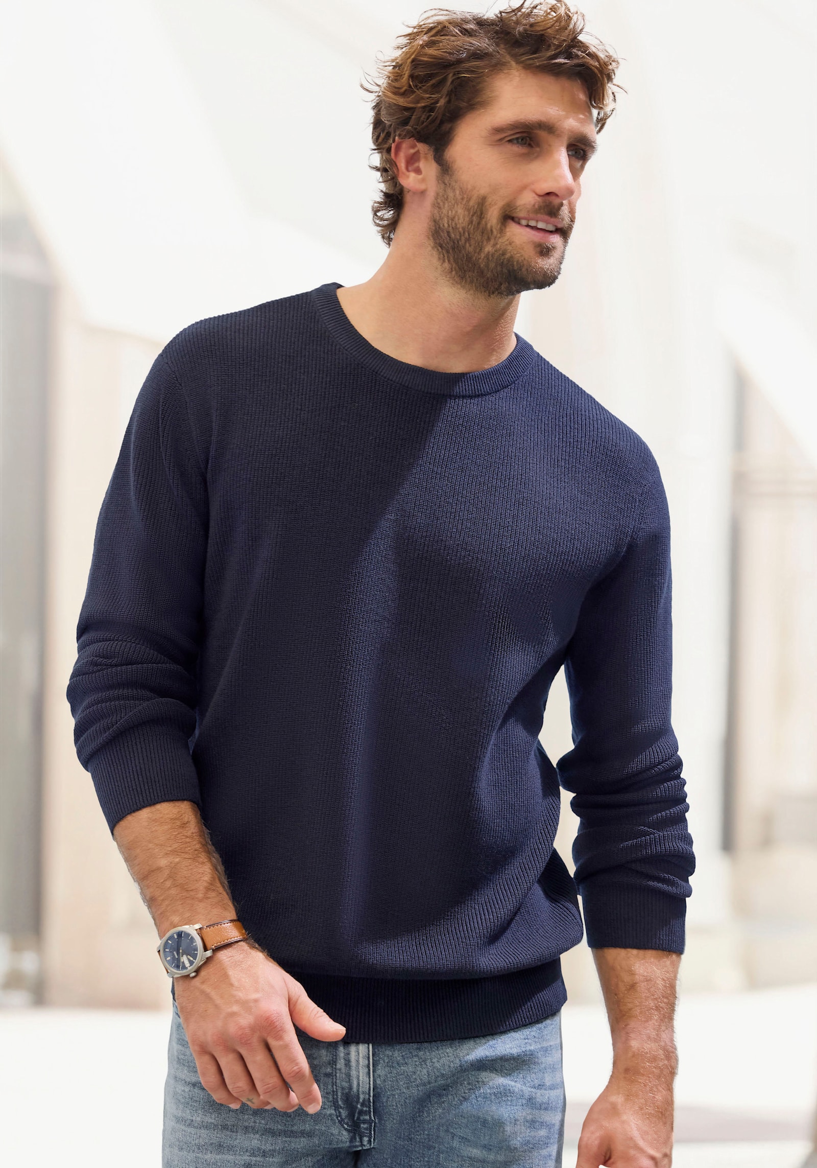 John Devin Strickpullover - navy