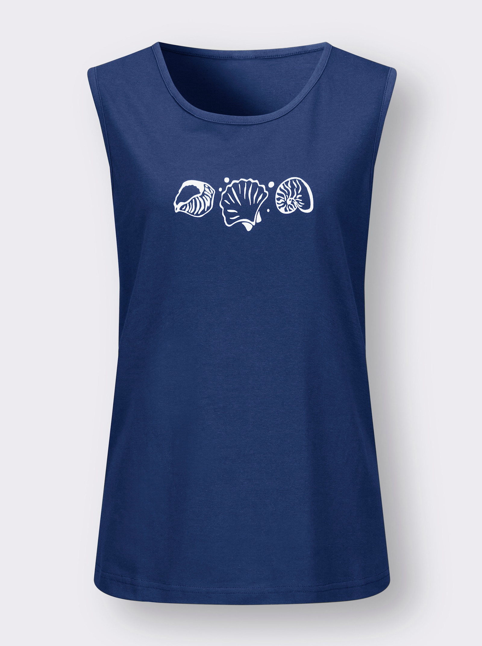 Shirttop mit Seitenschlitzen - royalblau