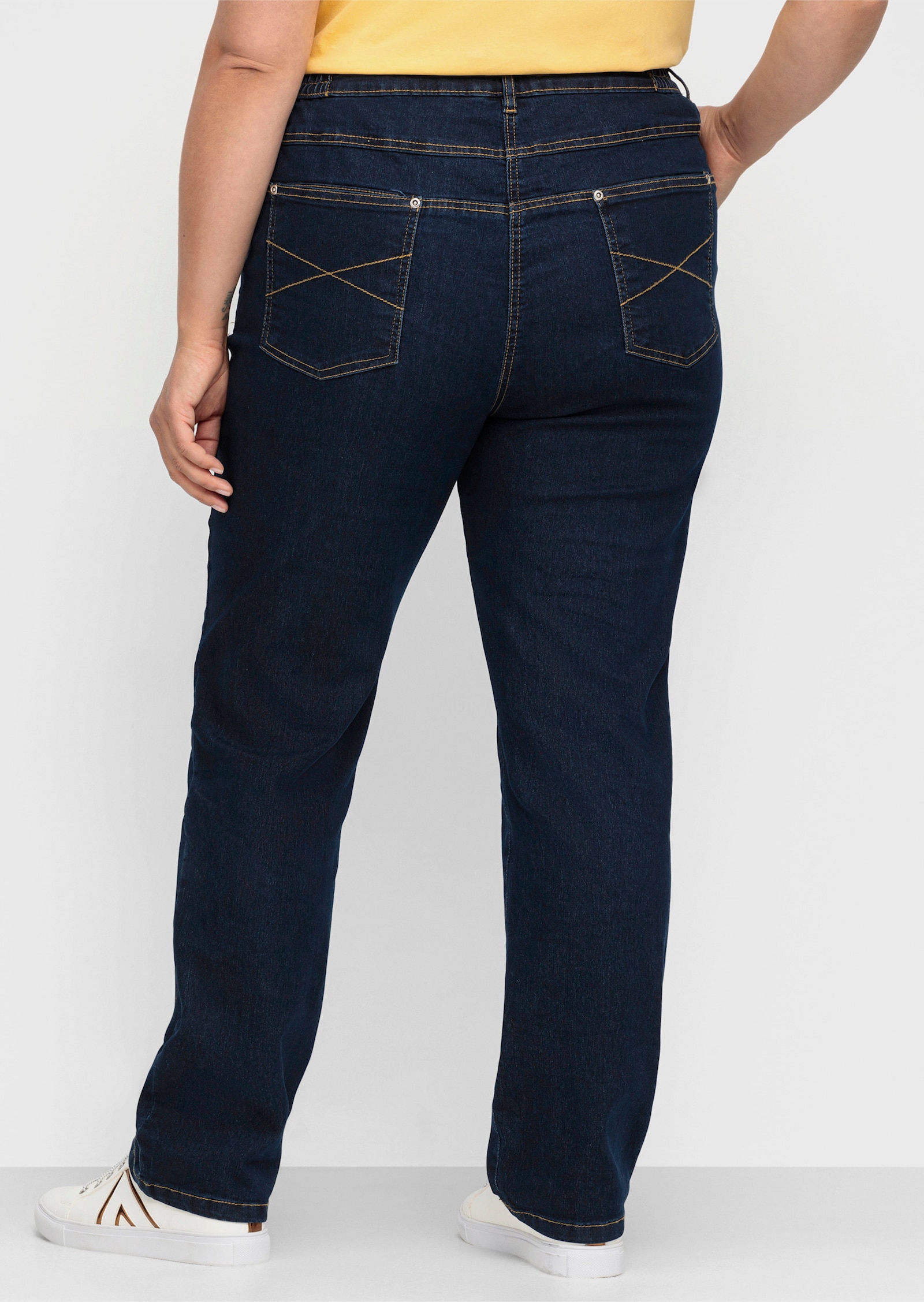 5-Pocket-Jeans mit seitlichem Dehnbund - dark blue