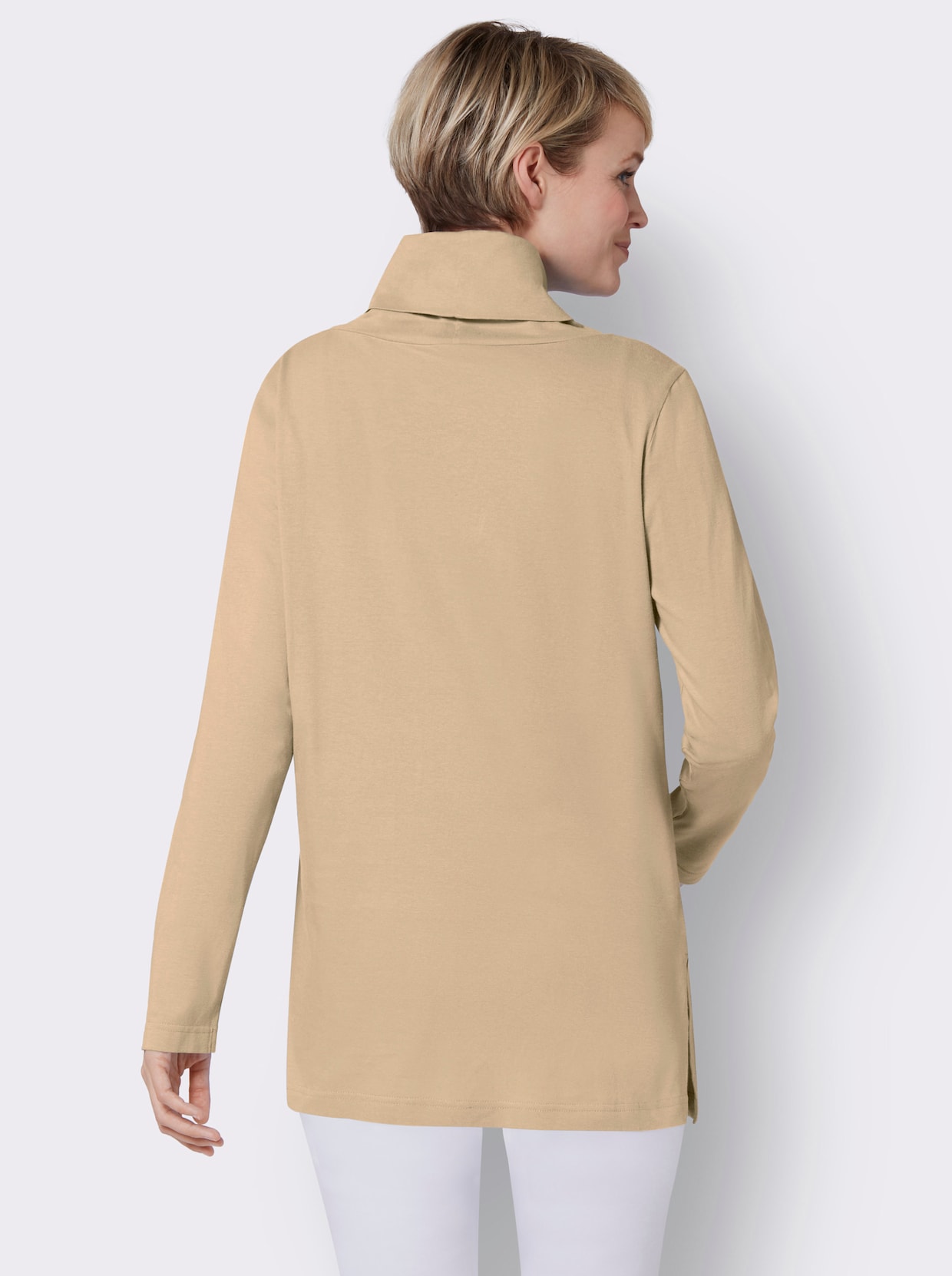 Longshirt - beige-bedruckt