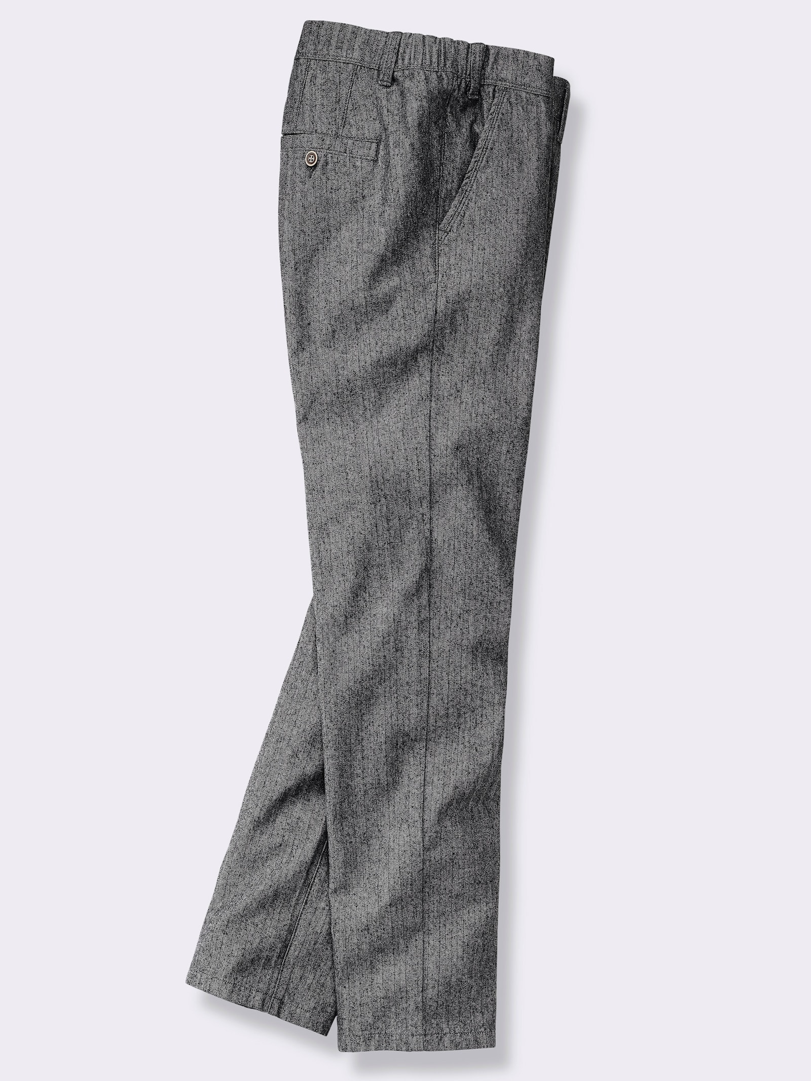 Marco Donati Chinohose mit Fischgrat-Dessin - schwarz-gemustert