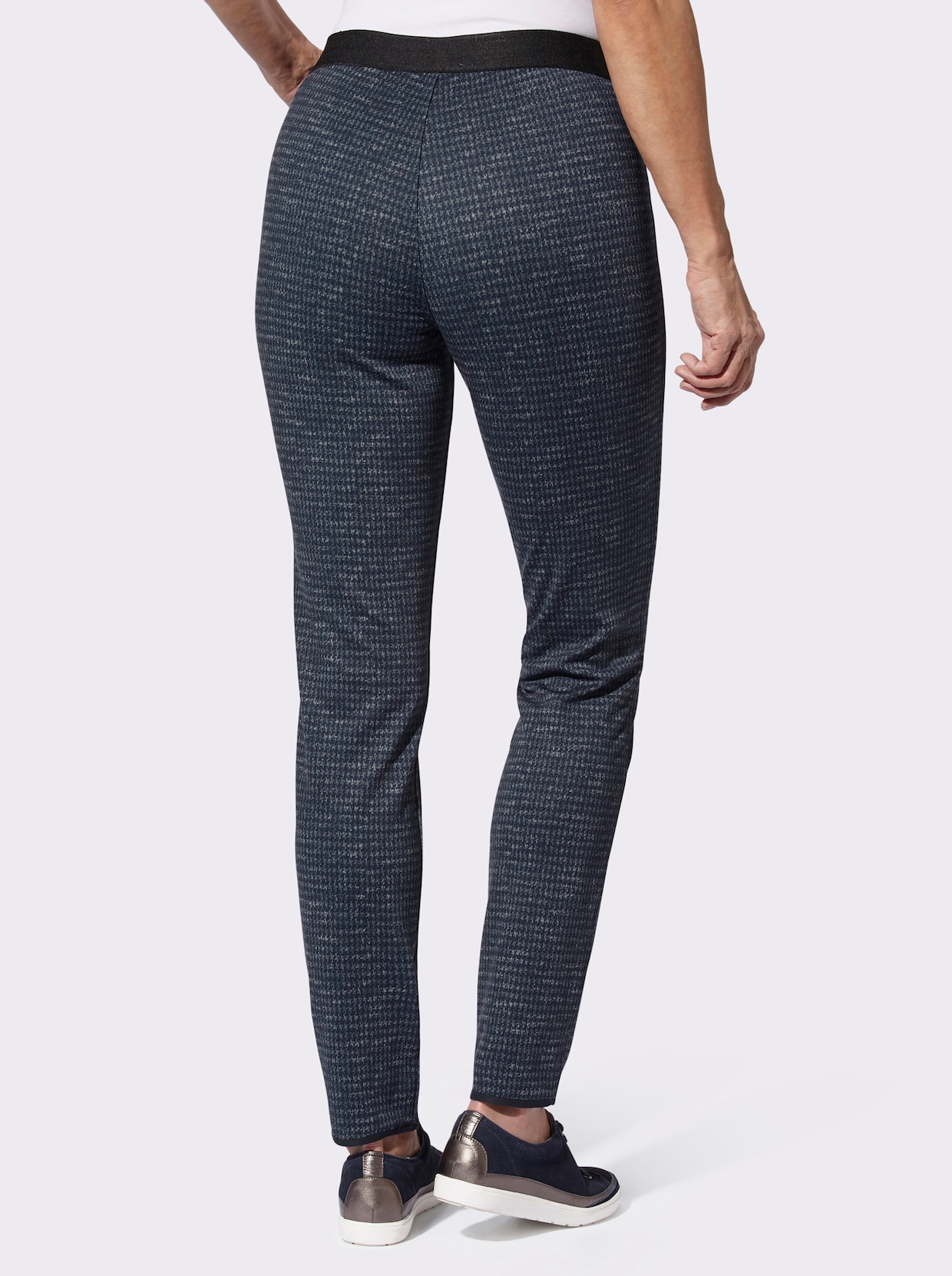 Stehmann Comfort line Broek - marine/rookblauw bedrukt