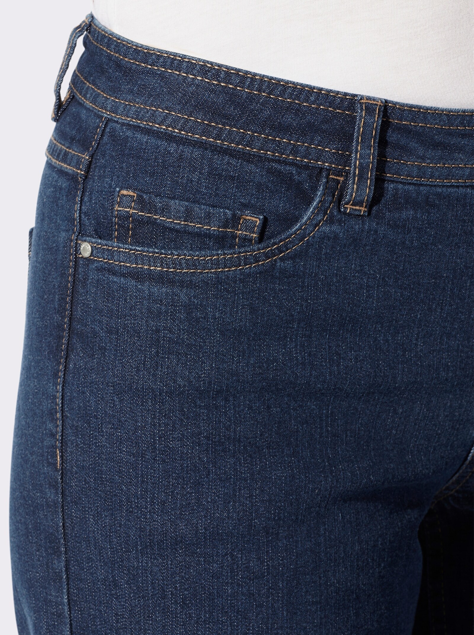 5-Pocket-Jeans mit Kontrastnähten - blue-stone-washed