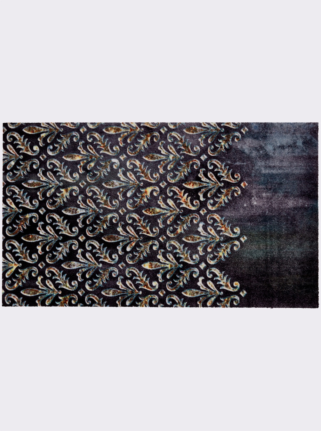 wash+dry by Kleen-Tex Voetmat - petrol/grijs