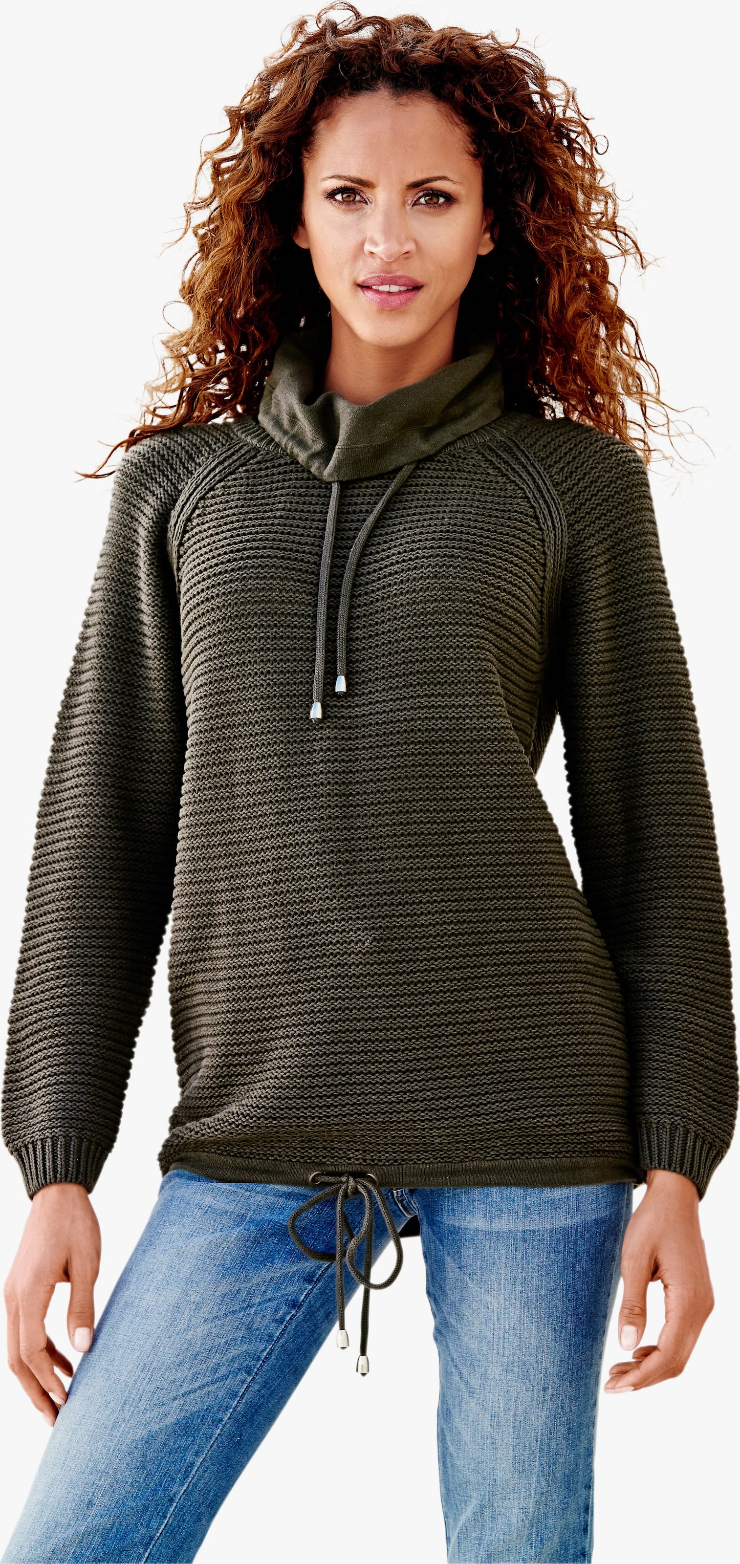 heine Troyer mit Raglanärmeln - oliv