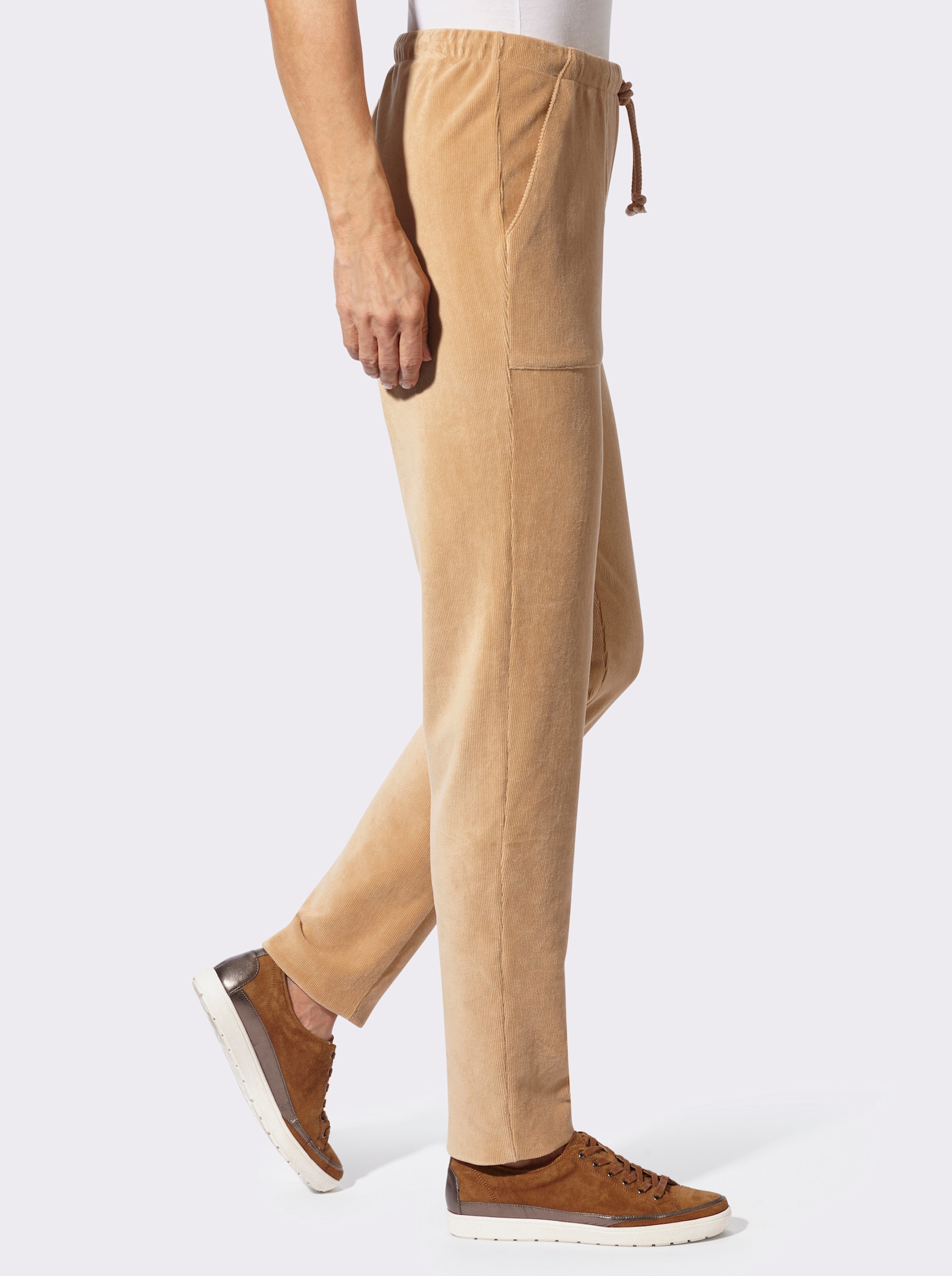 Cordhose mit Dehnbund - camel