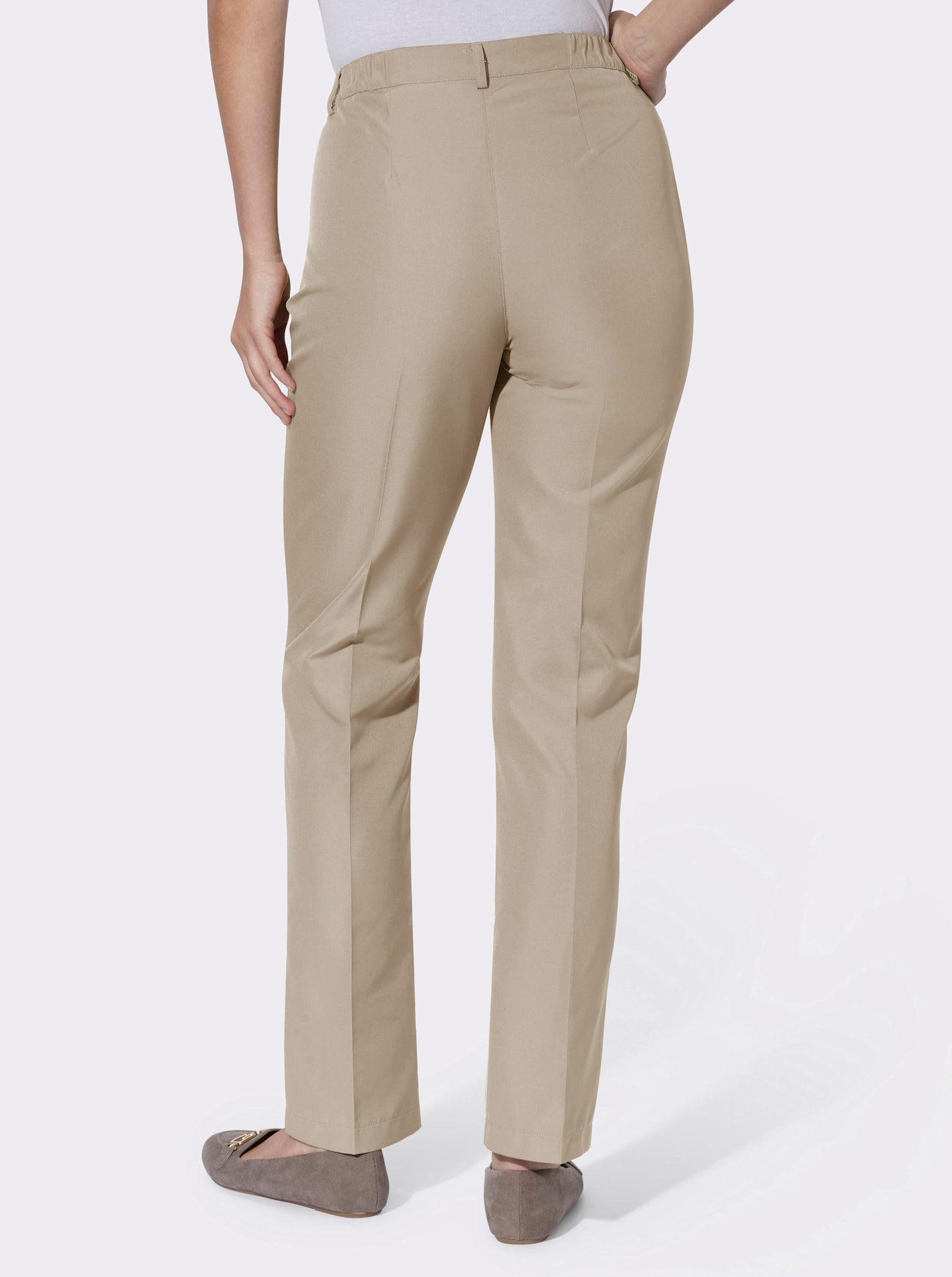 Hose mit Zierspangen - sesam