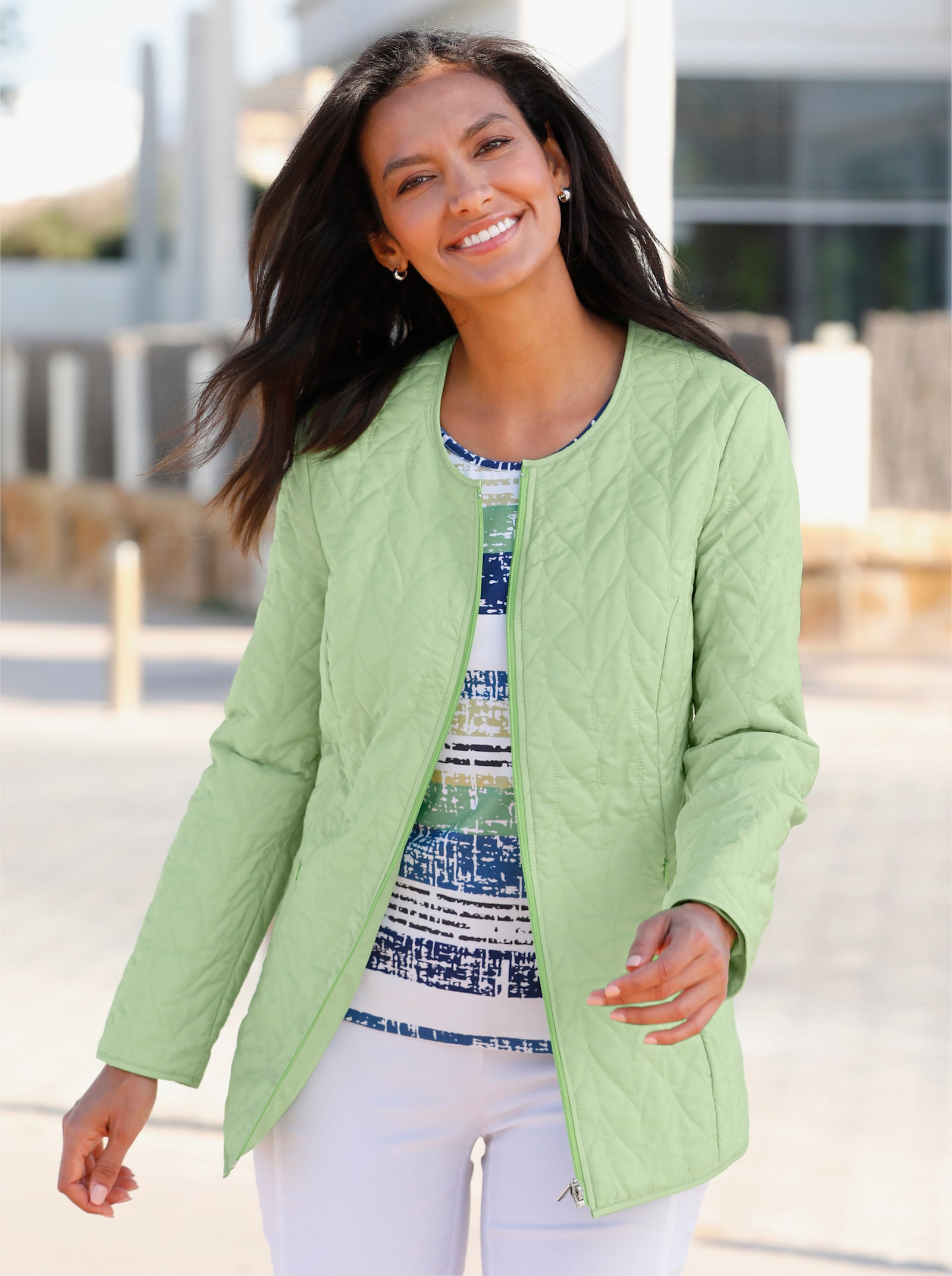 Steppjacke mit Innentasche - reseda