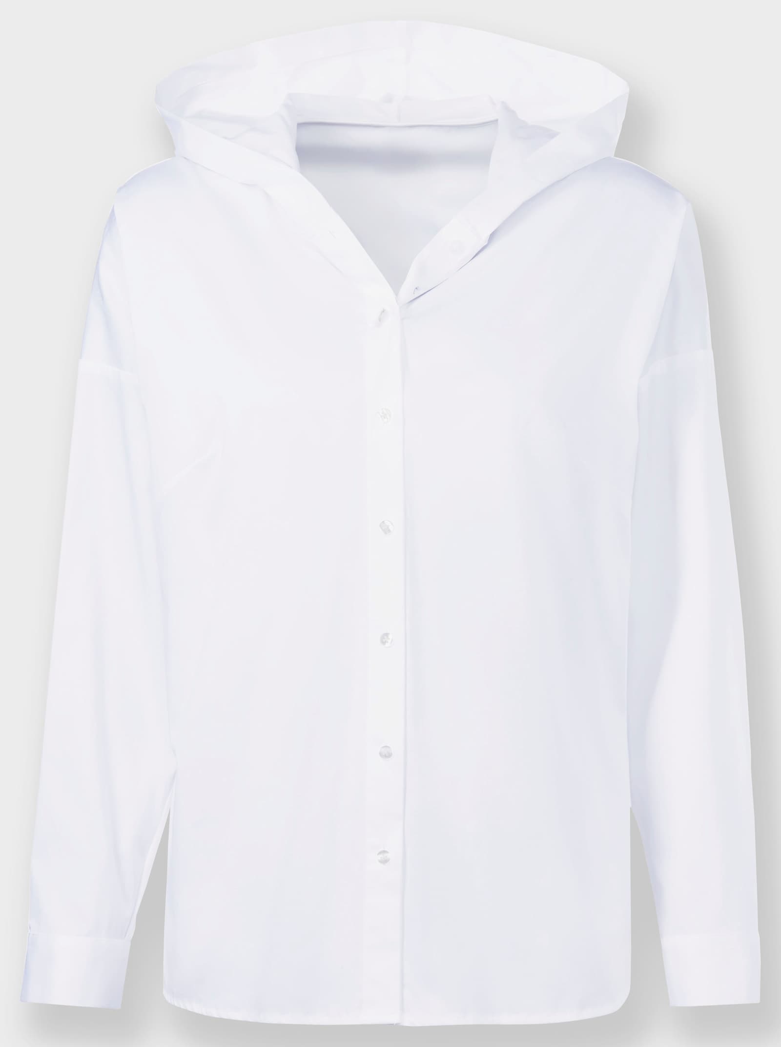 heine Langarmbluse mit Kapuze - weiß