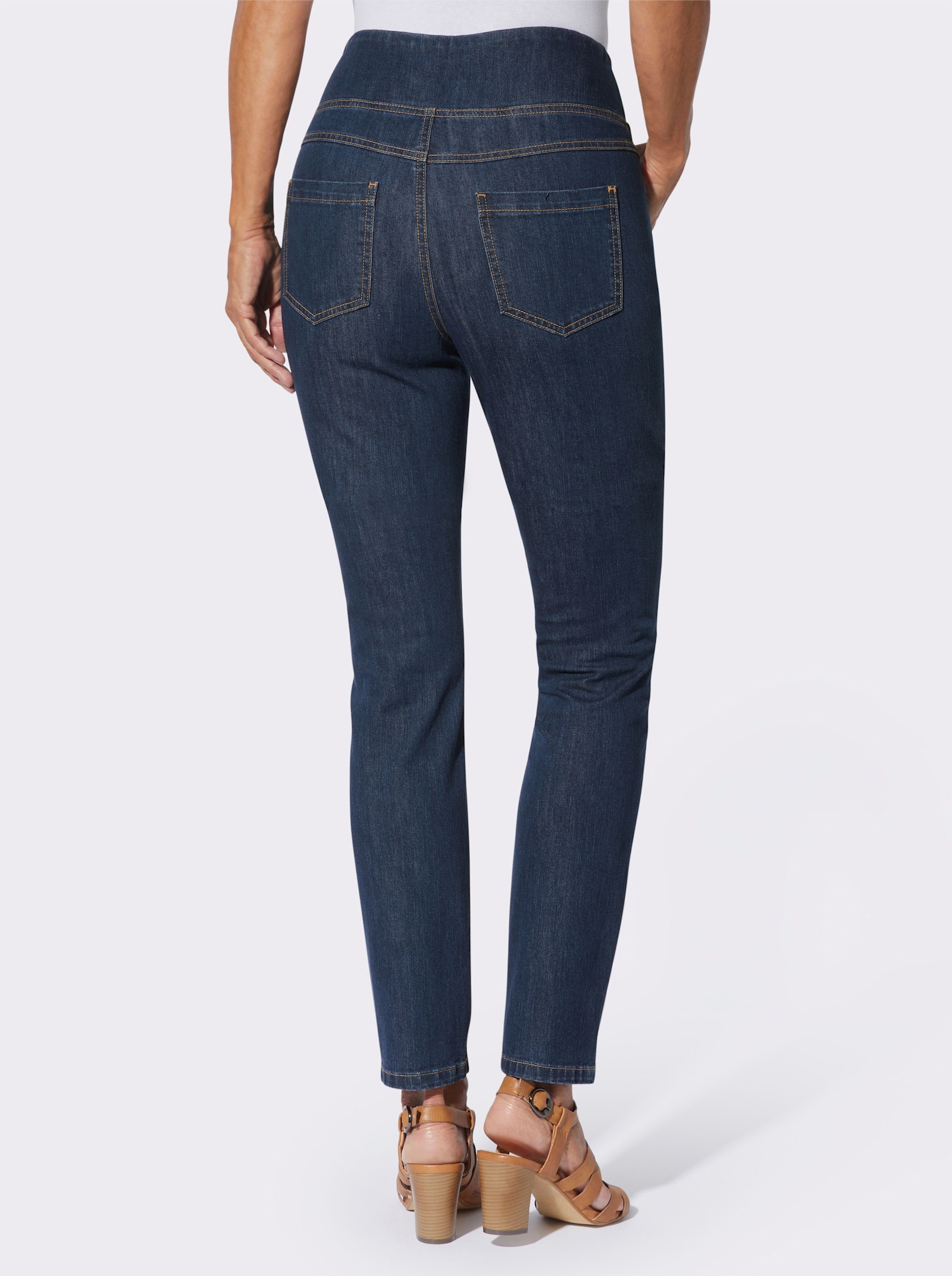 Jeans mit seitlichem Reißverschluss - dark blue