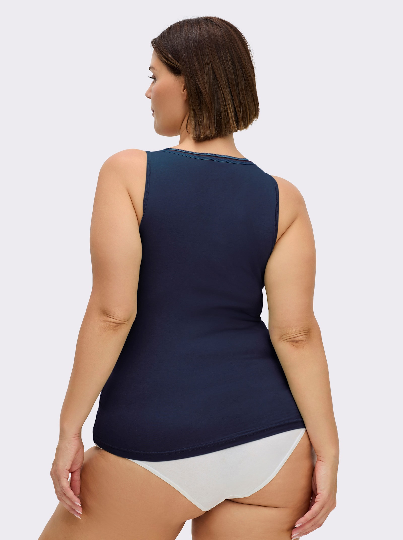 wäschepur BH-Hemd mit elastischem Zierband - marine