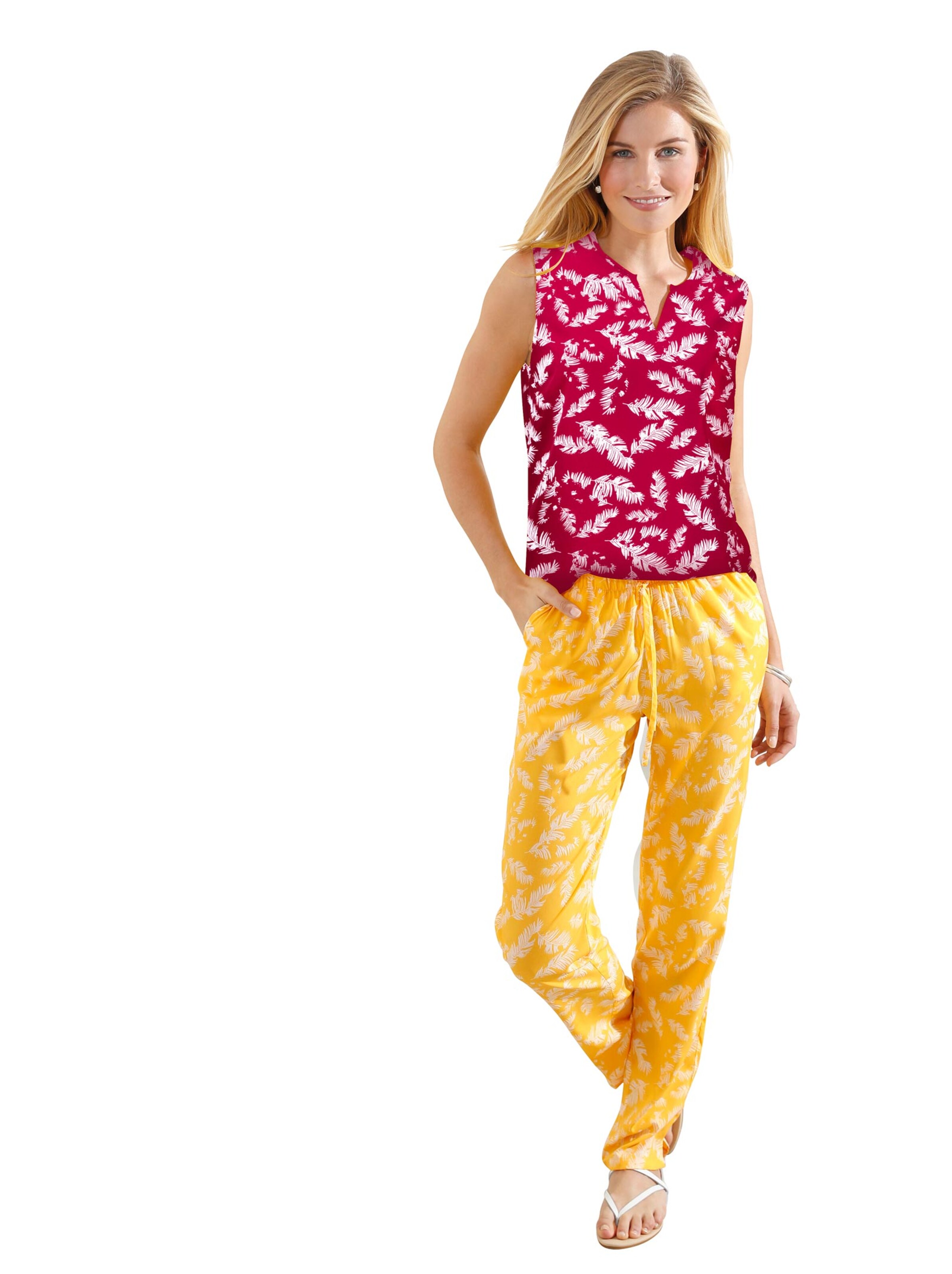 Blusentop - bordeaux-gemustert